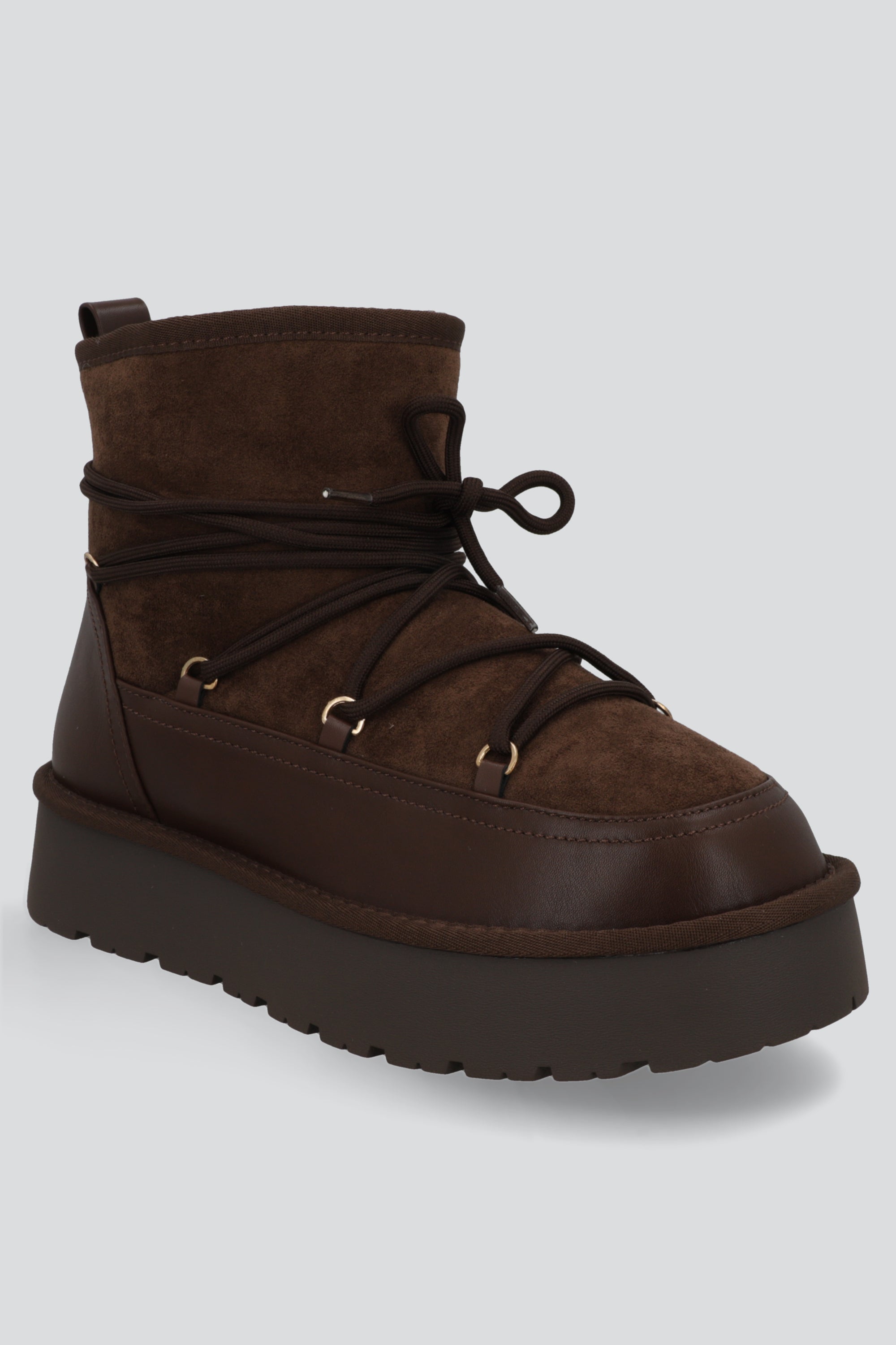 Bota invierno cordon plataforma CAFE
