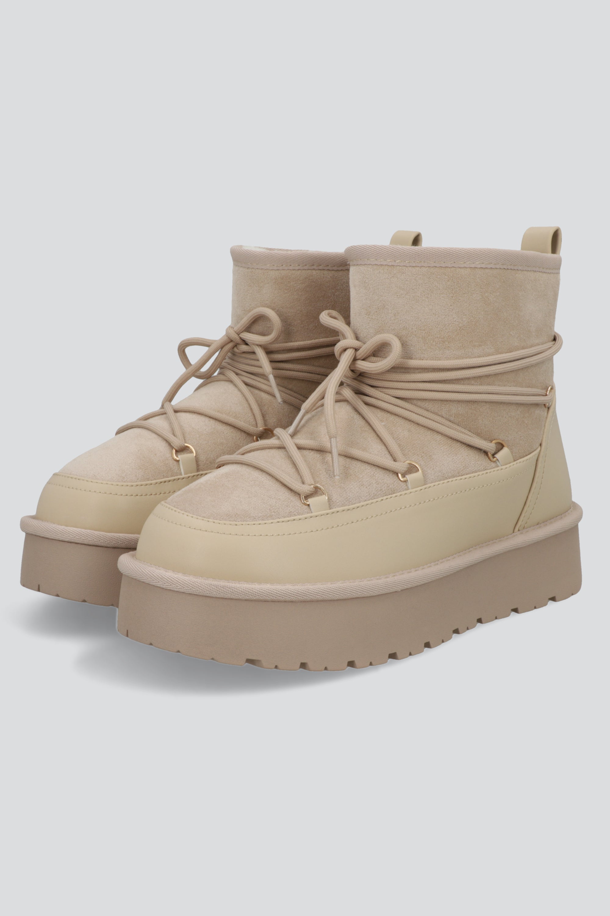Bota invierno cordon plataforma TAUPE