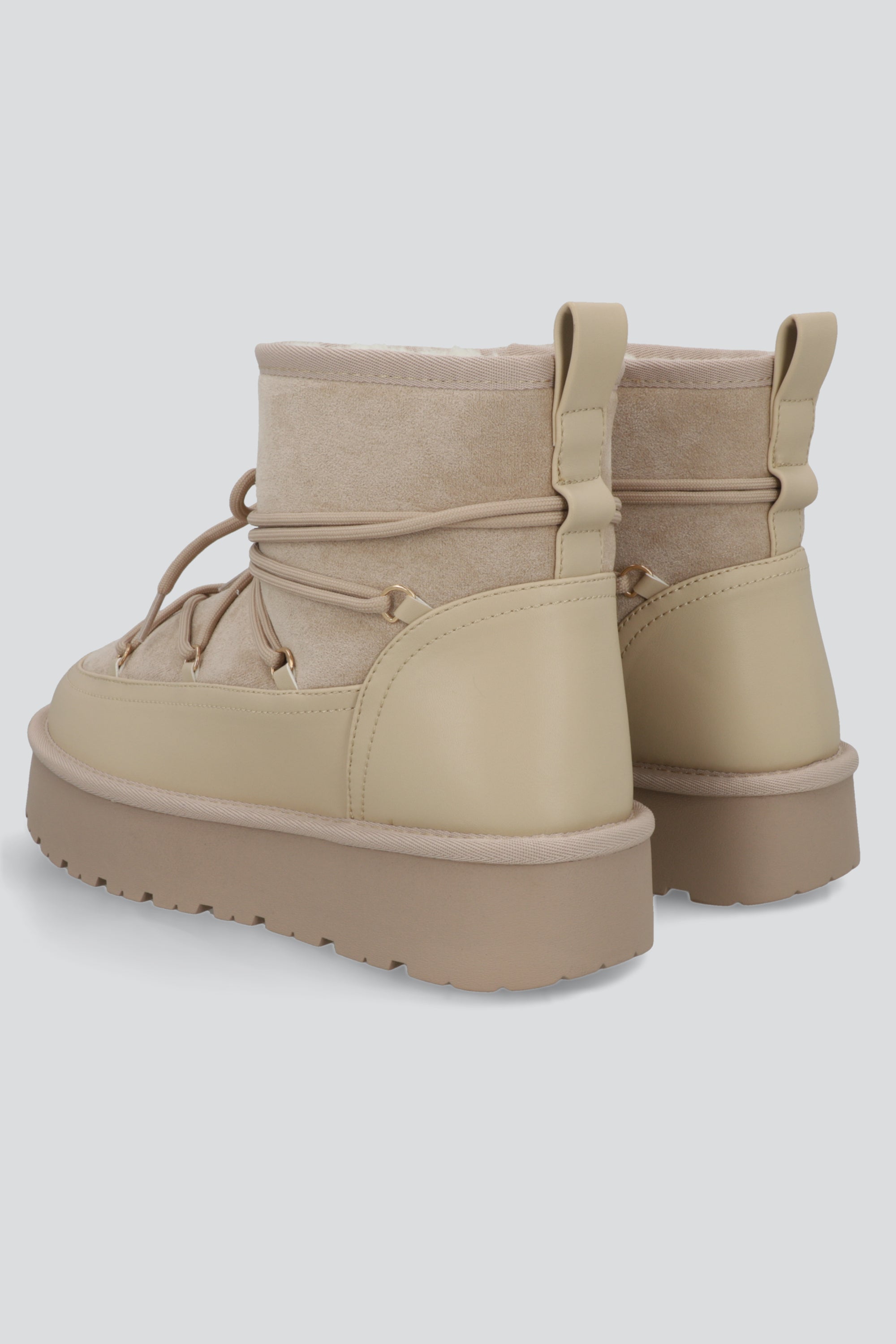 Bota invierno cordon plataforma TAUPE