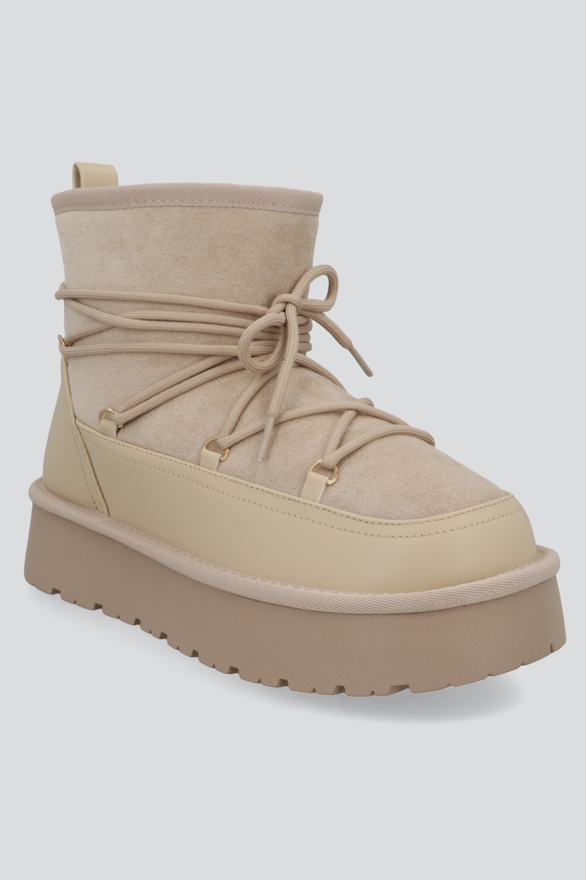 Bota invierno cordon plataforma TAUPE