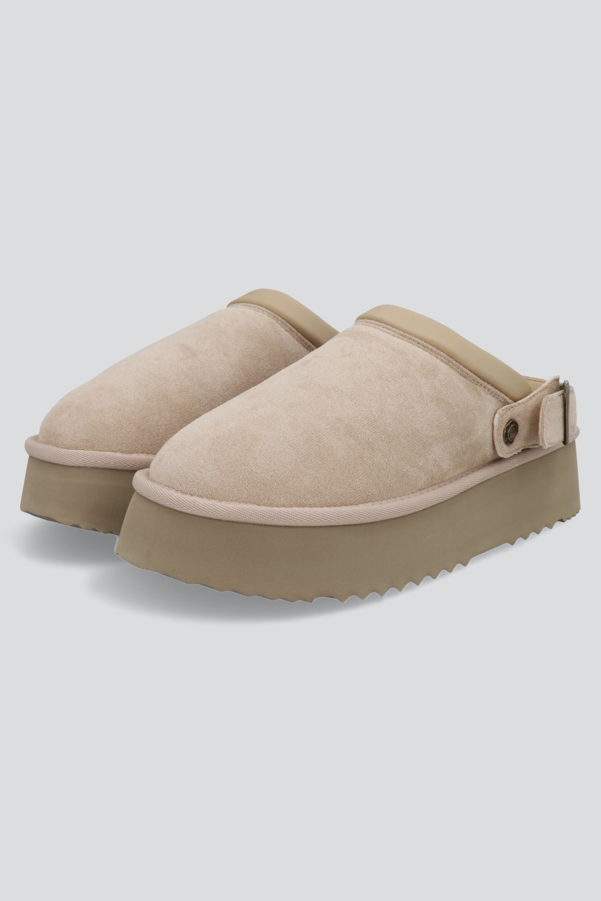 Pantufla zueco sherpa pelo TAUPE