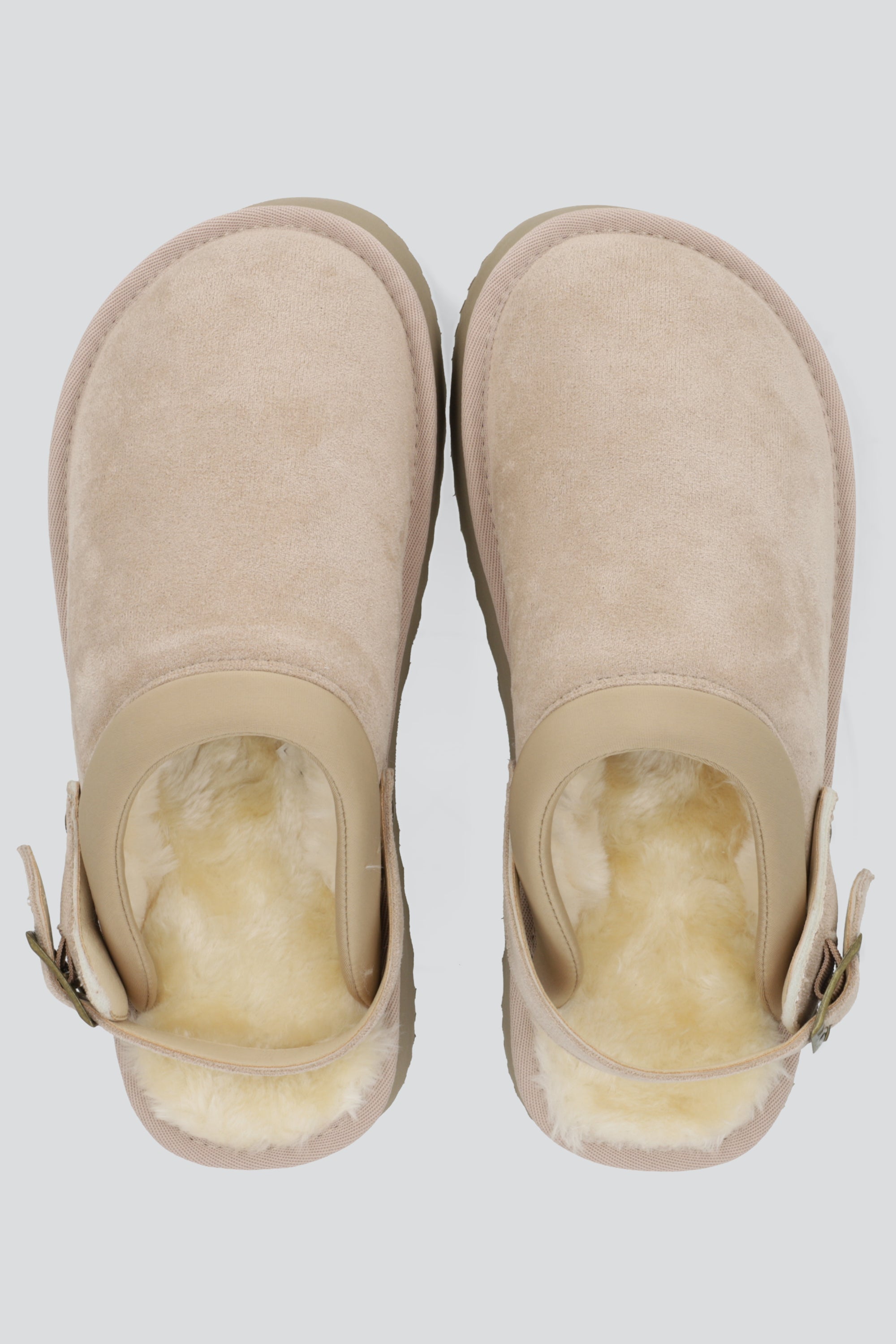 Pantufla zueco sherpa pelo TAUPE