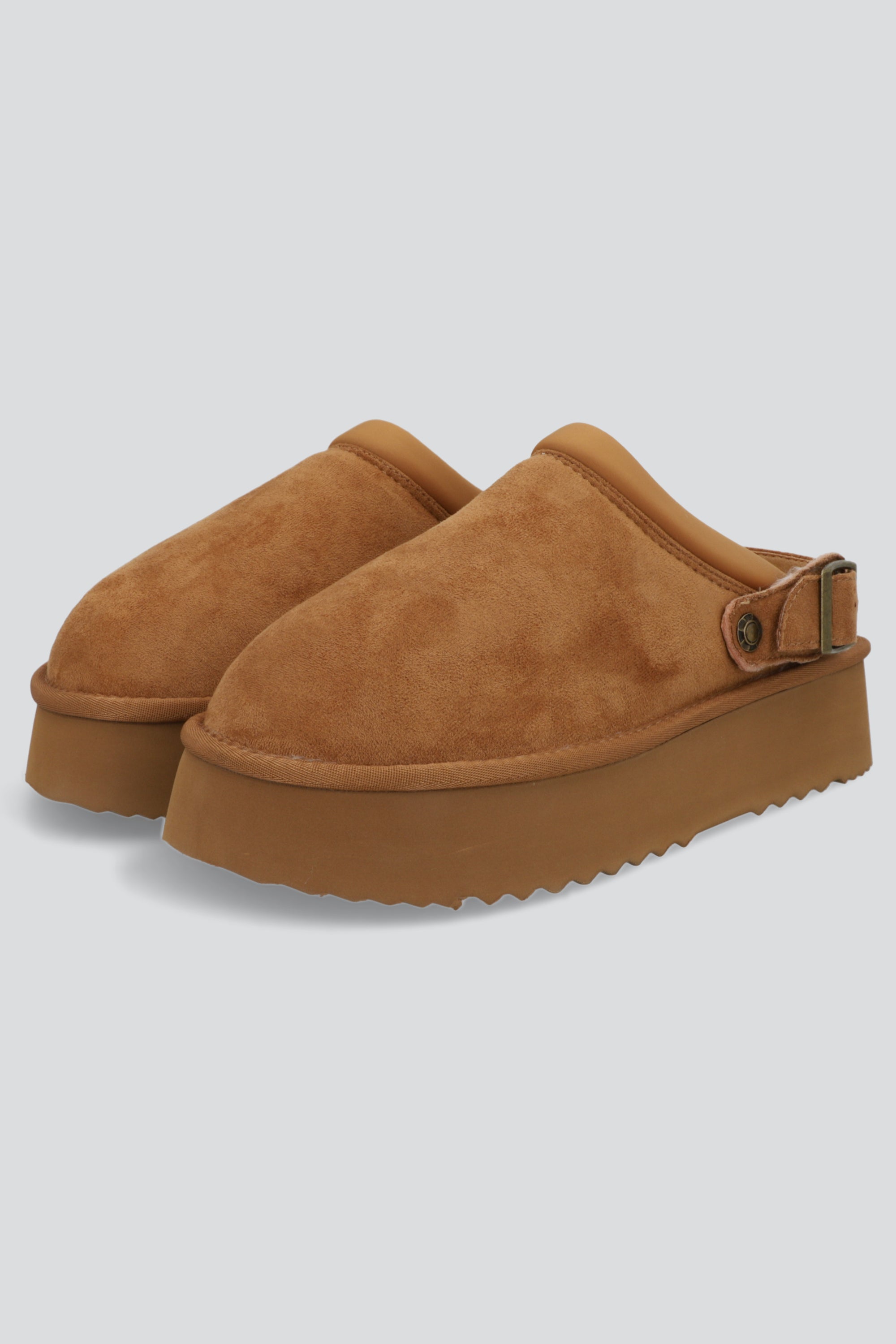 Pantufla zueco sherpa pelo CAMELLO