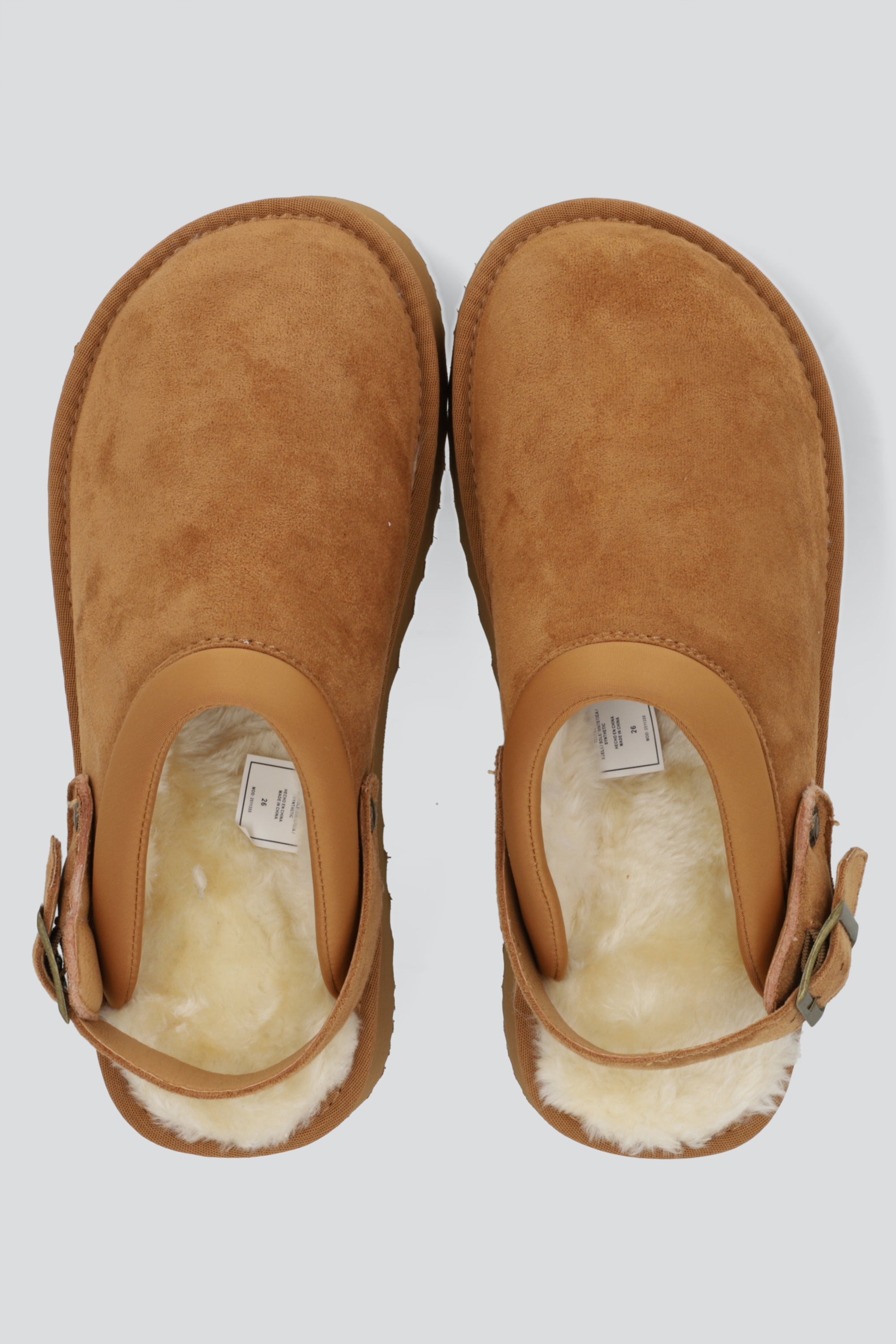 Pantufla zueco sherpa pelo CAMELLO