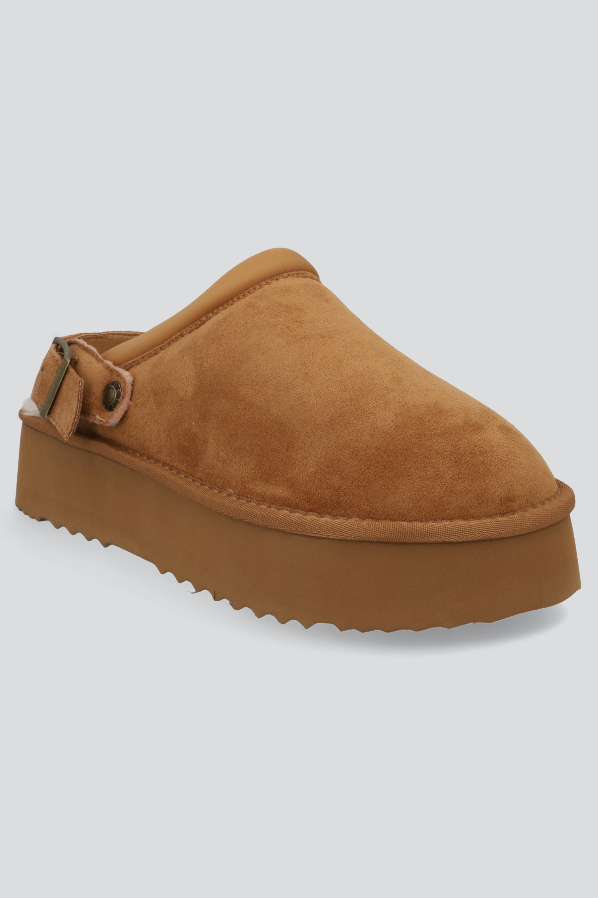 Pantufla zueco sherpa pelo CAMELLO