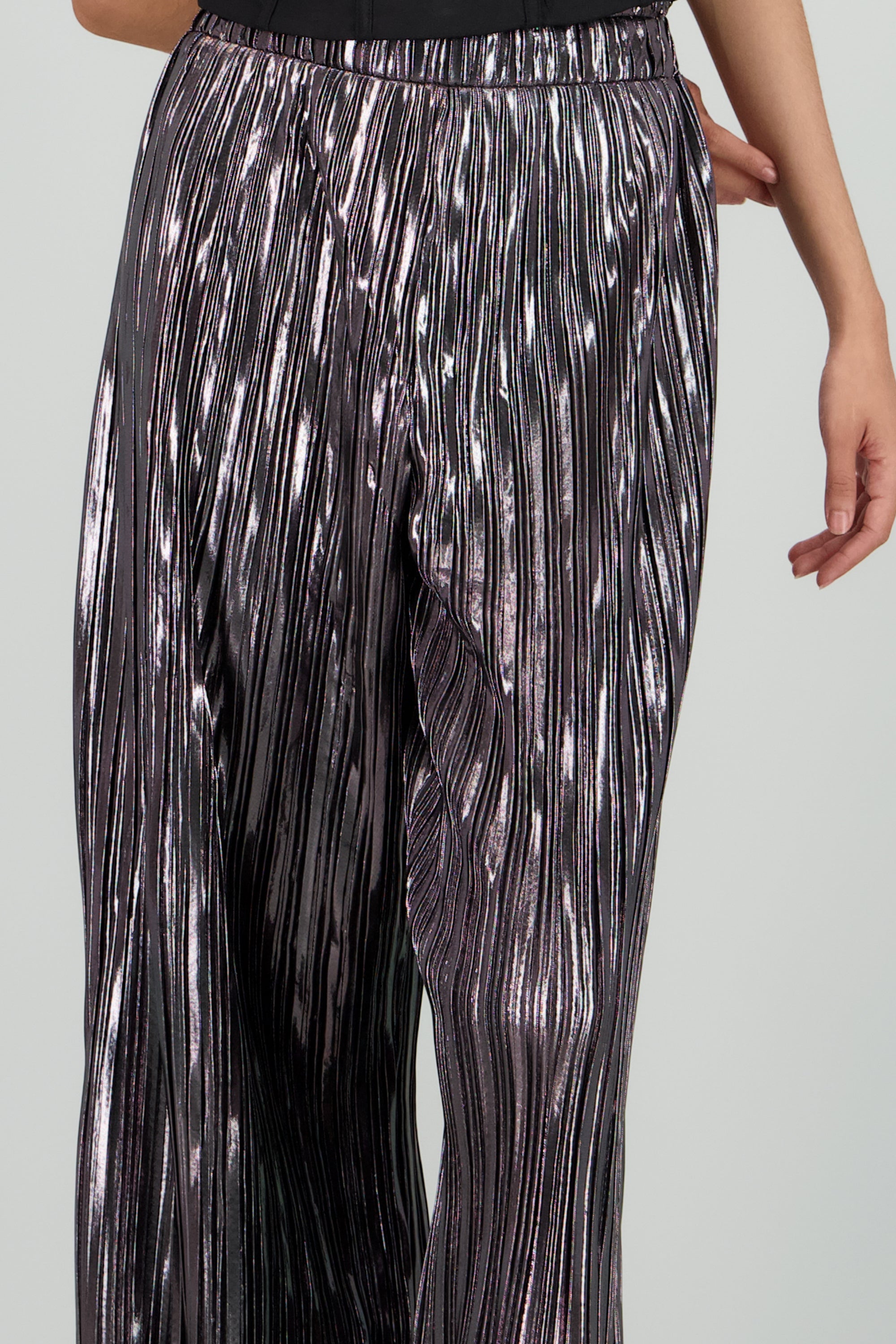 Pantalon amplio lentejuelas PLATA