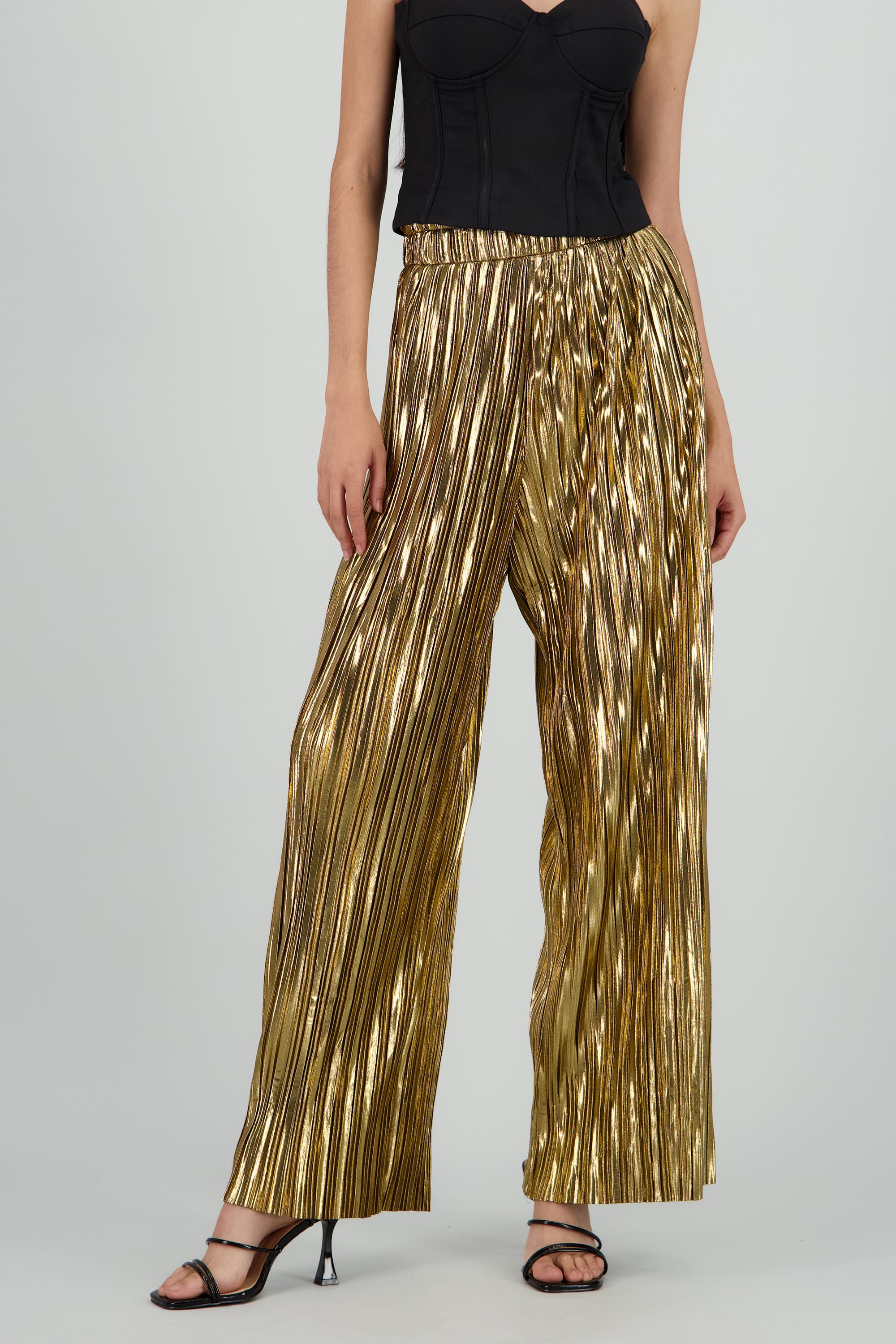 Pantalon amplio lentejuelas ORO