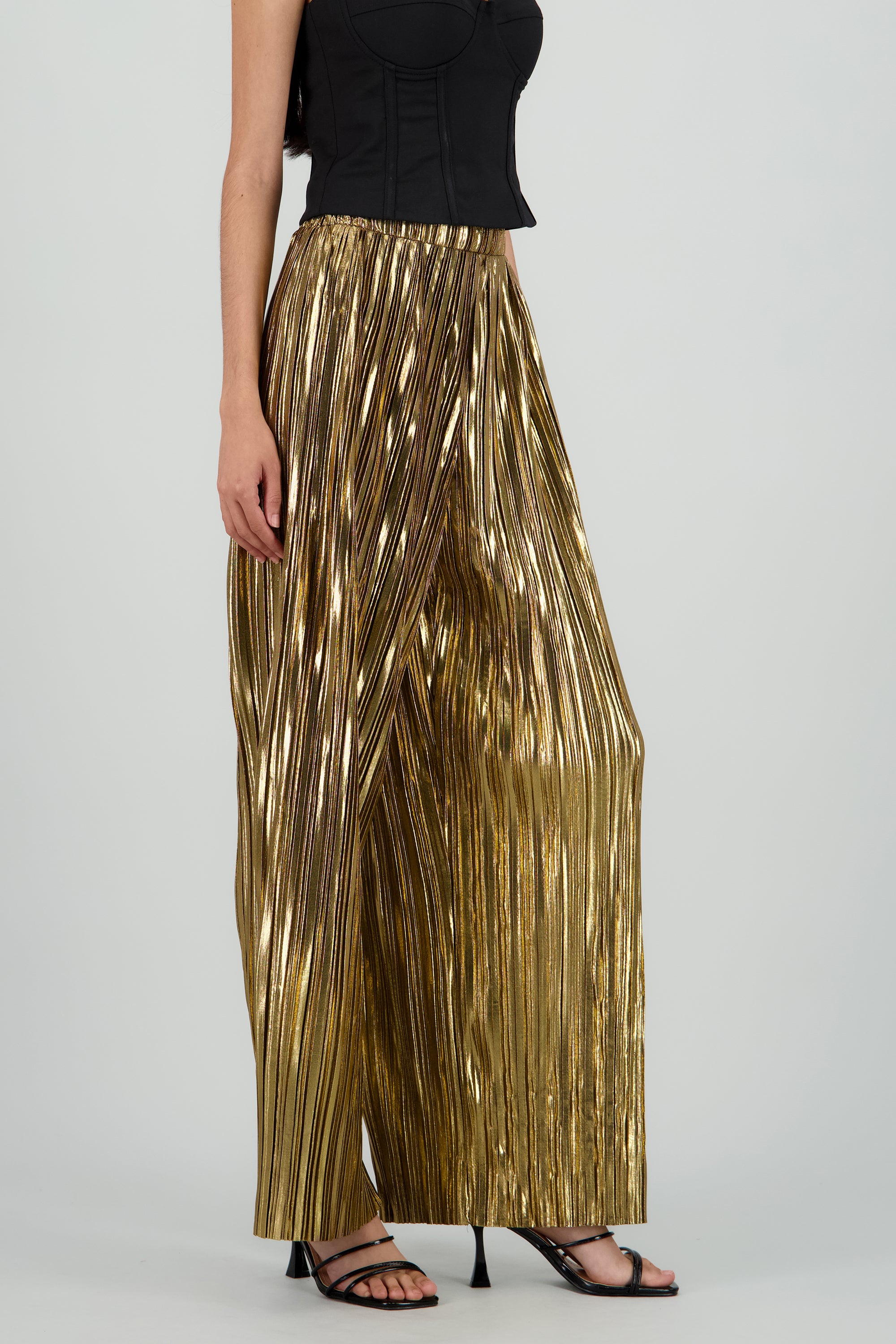 Pantalon amplio lentejuelas ORO