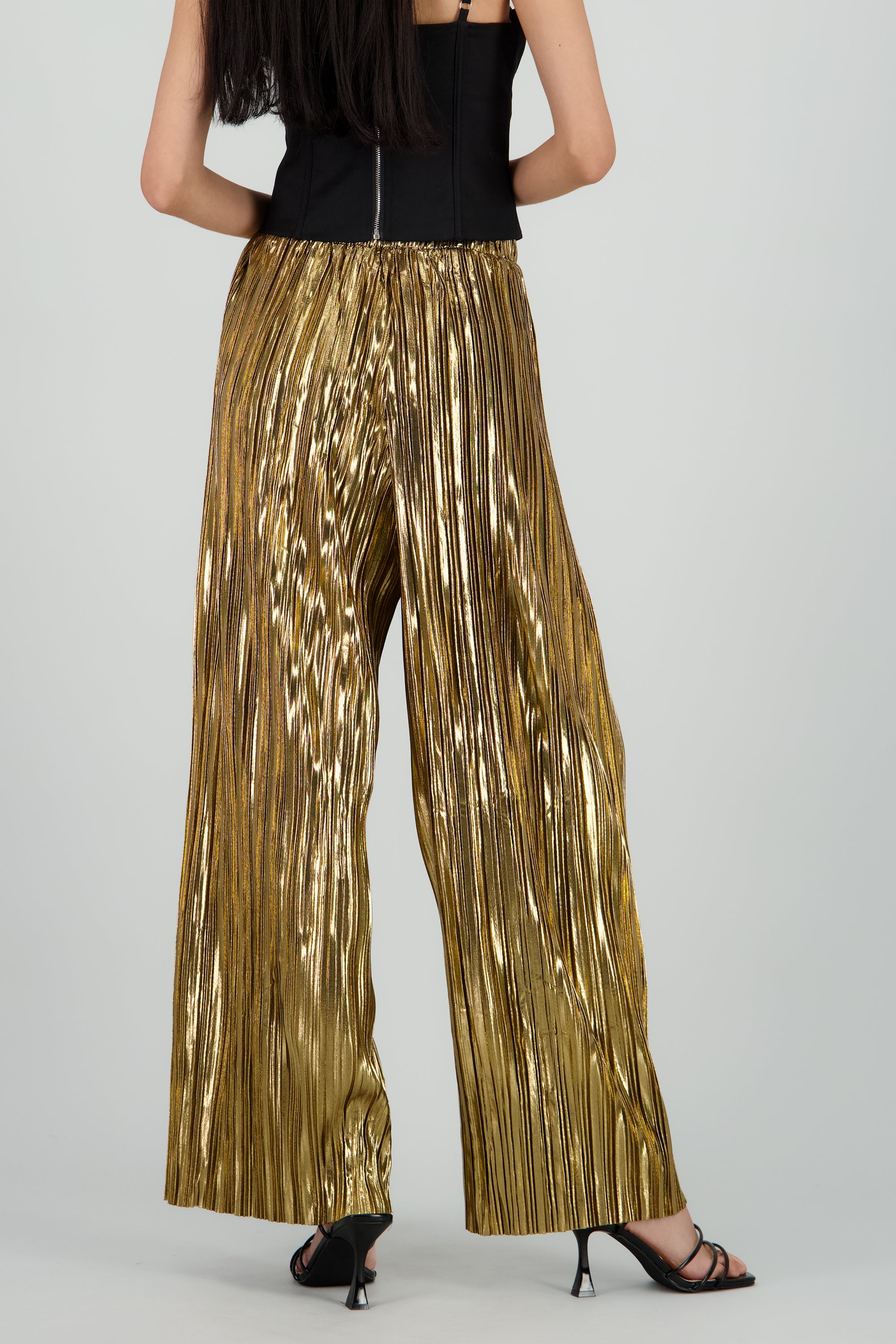 Pantalon amplio lentejuelas ORO