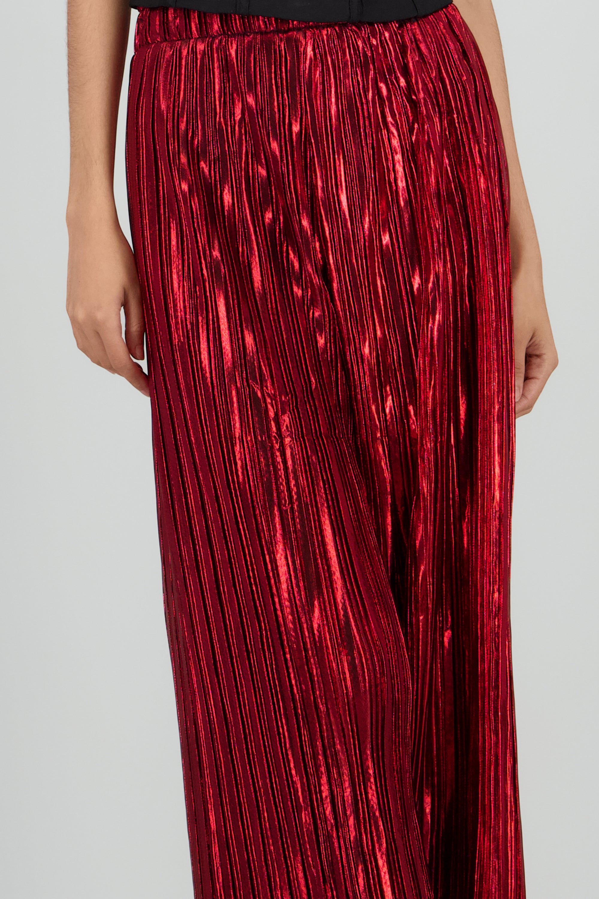 Pantalon amplio lentejuelas ROJO