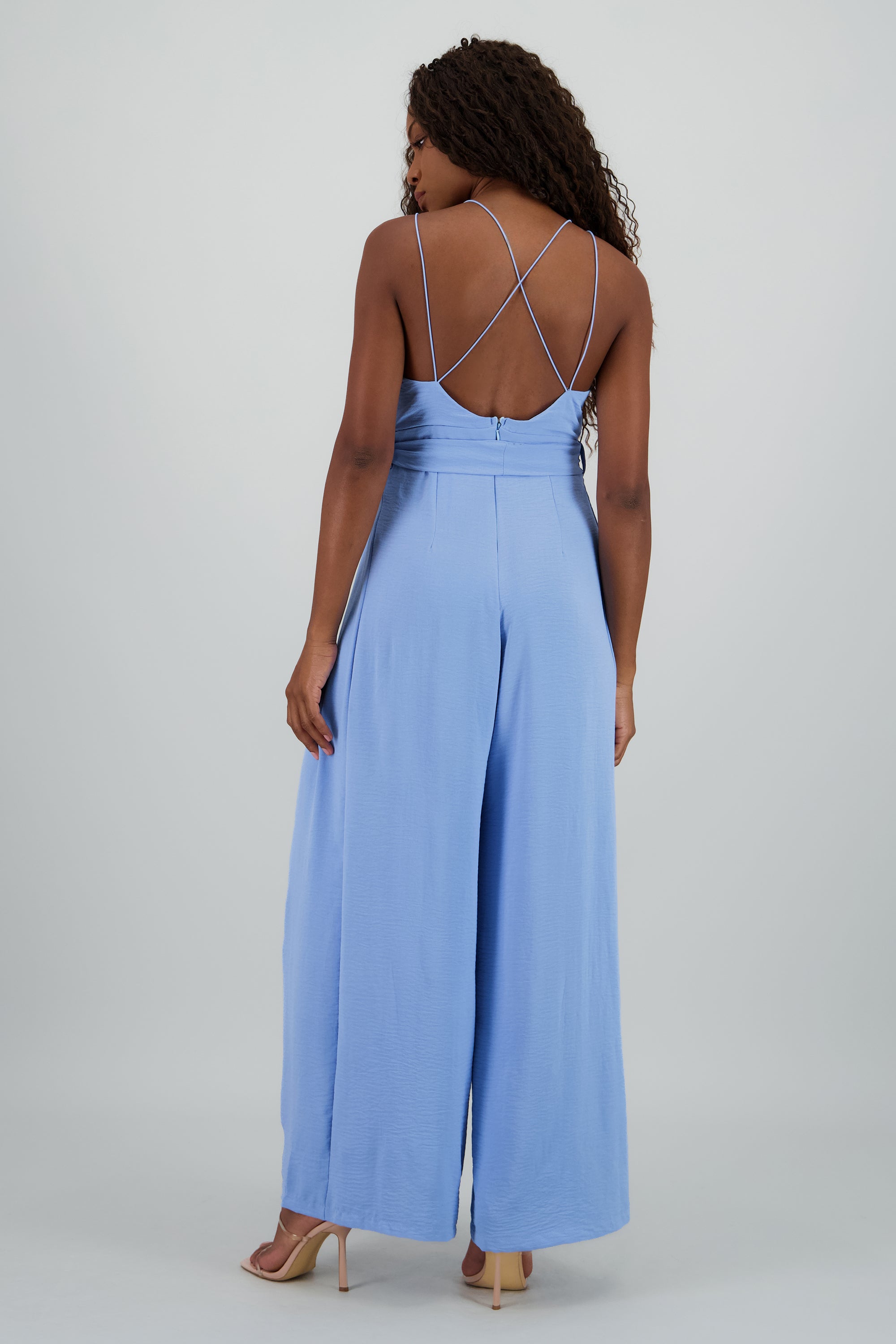 Jumpsuit fluido escote v detalle espalda AZUL PASTEL