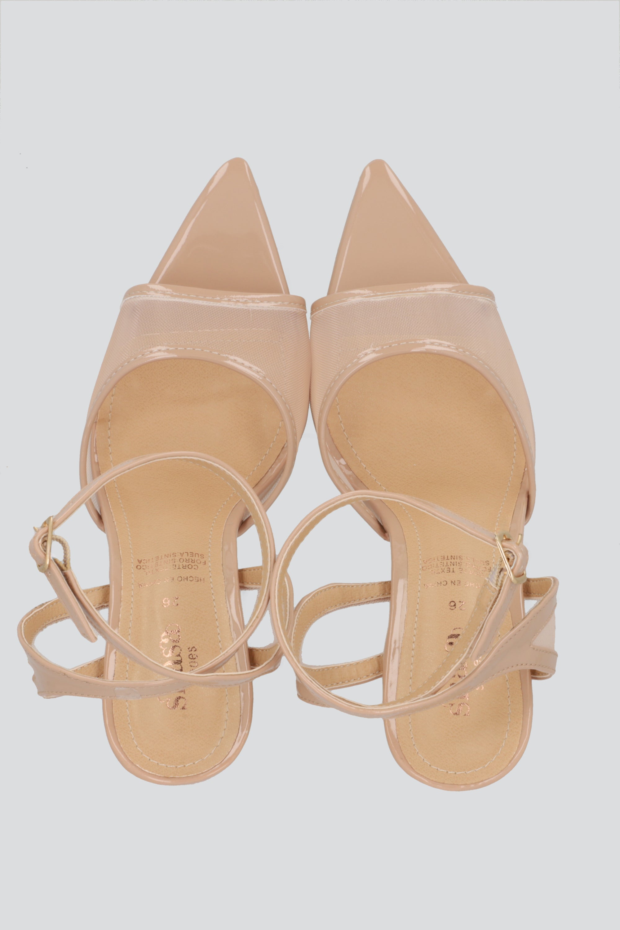 Tacon puntal abierto cortes mesh NUDE