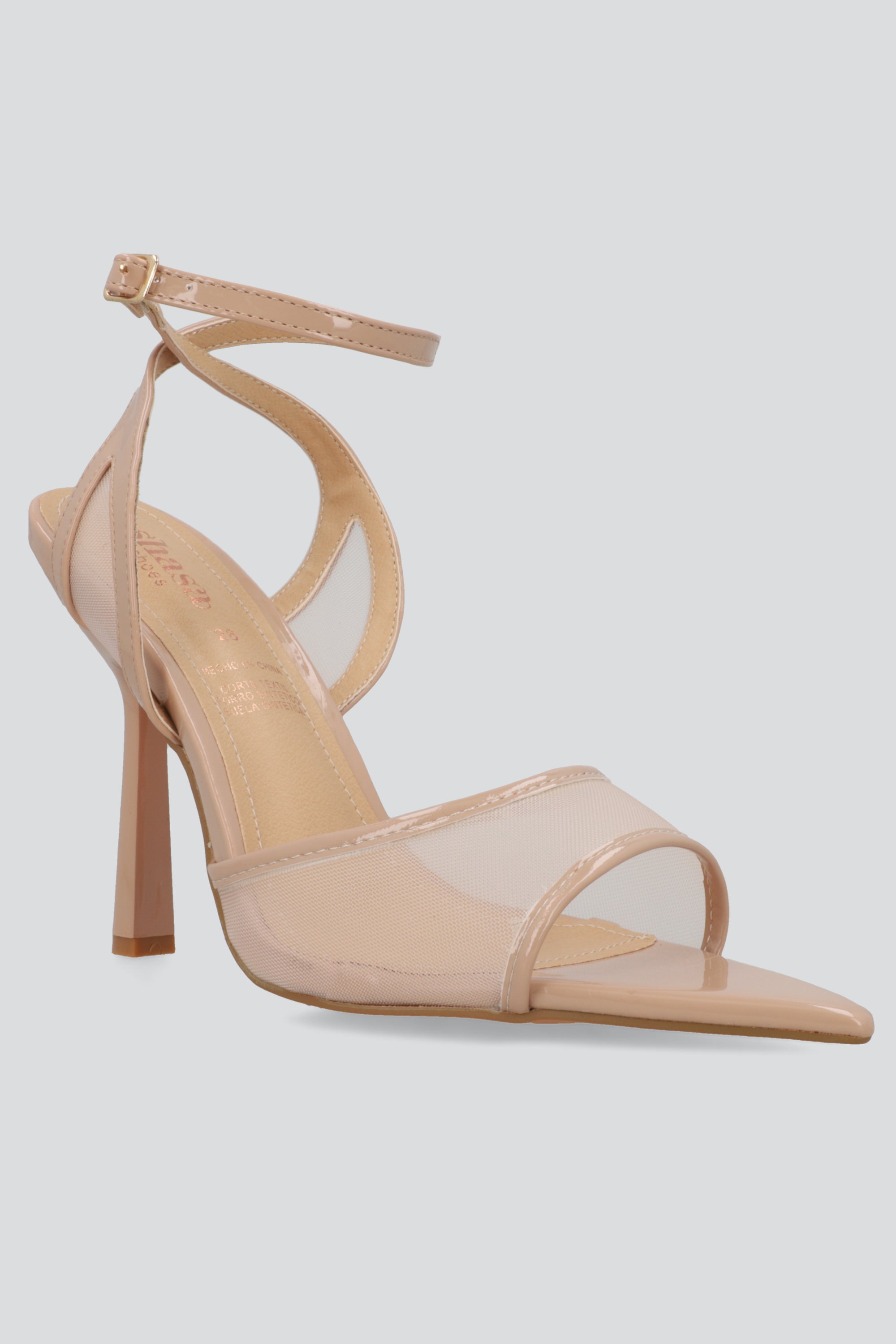 Tacon puntal abierto cortes mesh NUDE