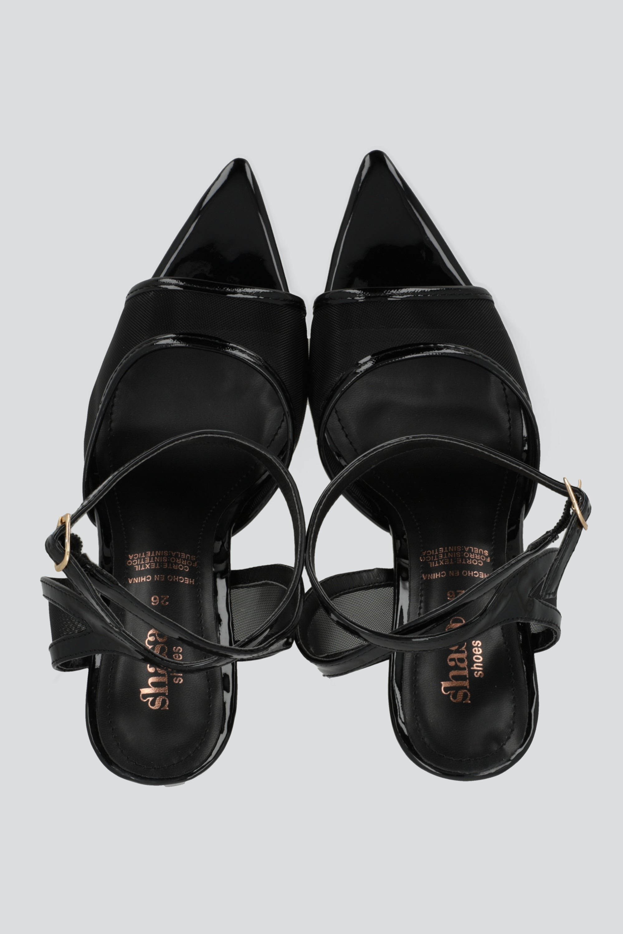 Tacon puntal abierto cortes mesh NEGRO