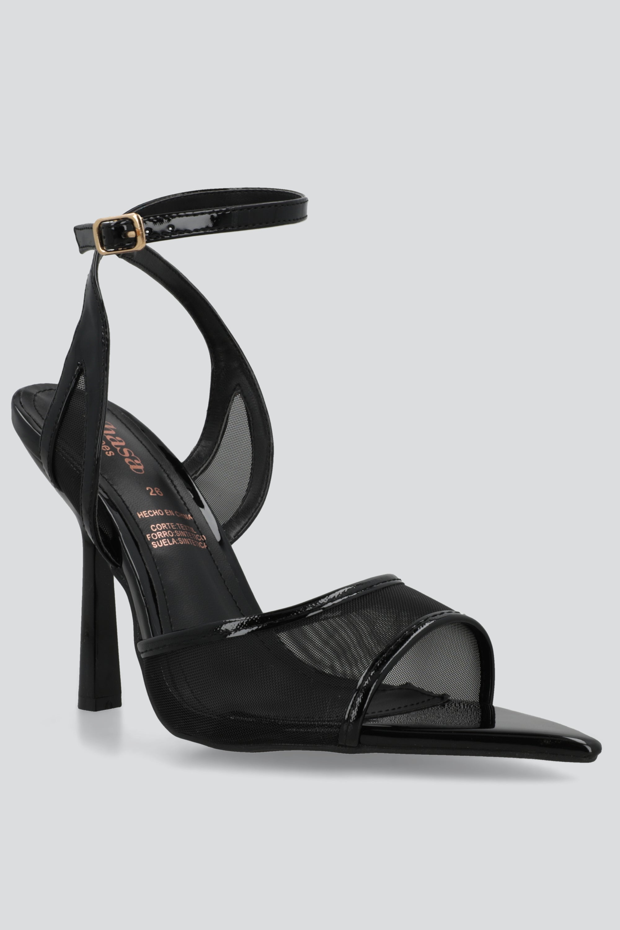 Tacon puntal abierto cortes mesh NEGRO