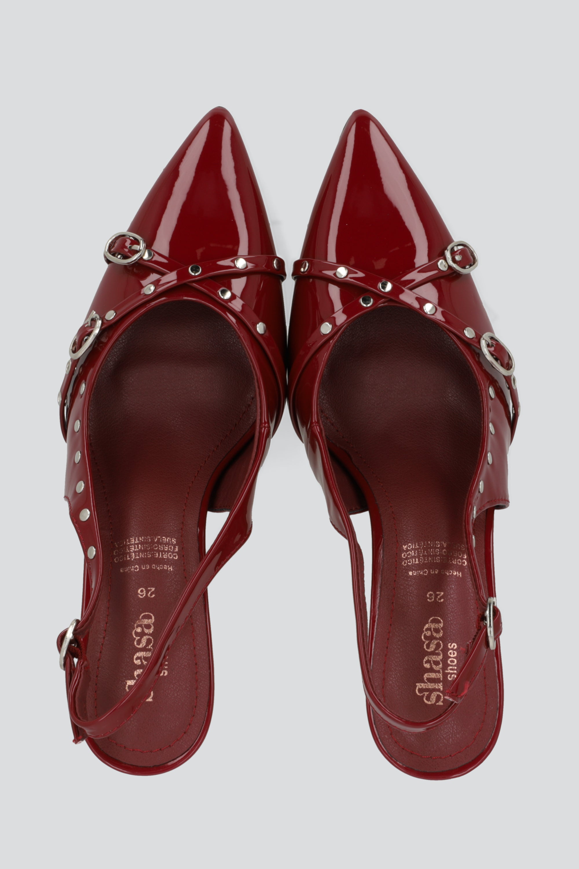 Tacon puntal tiras cruzadas studs VINO