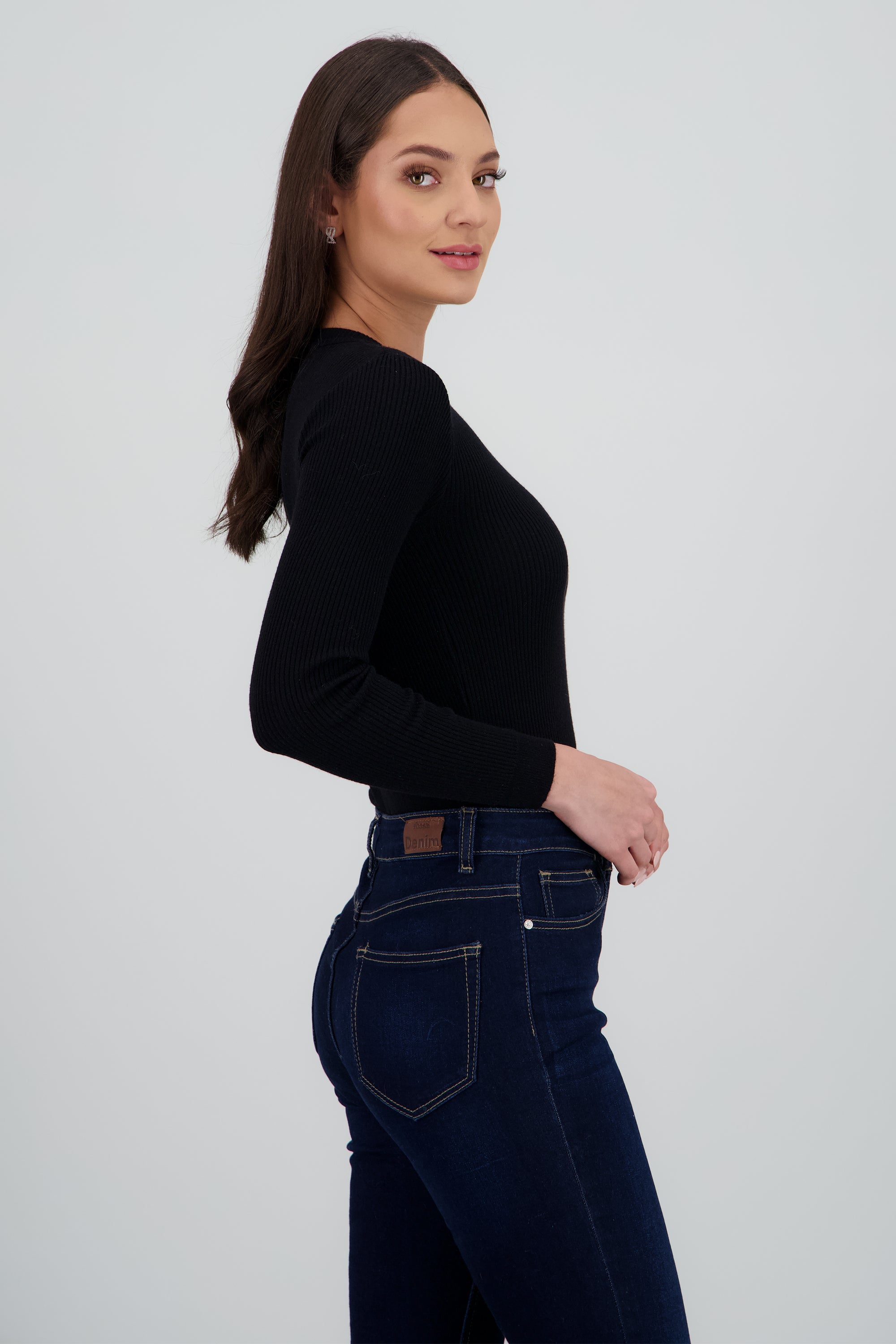 Bodysuit tejido liso manga larga