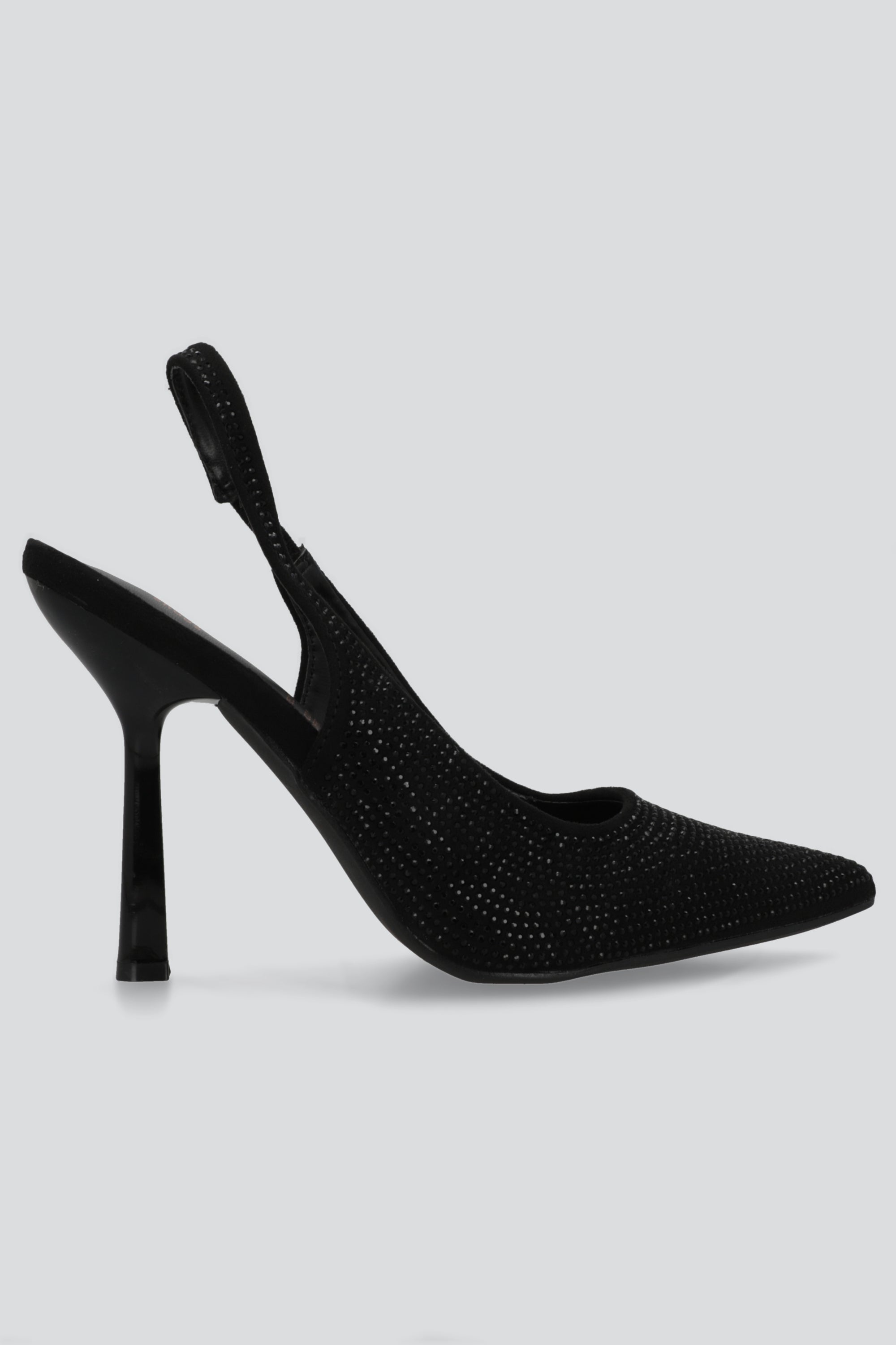 Tacon puntal slingback full brillos NEGRO