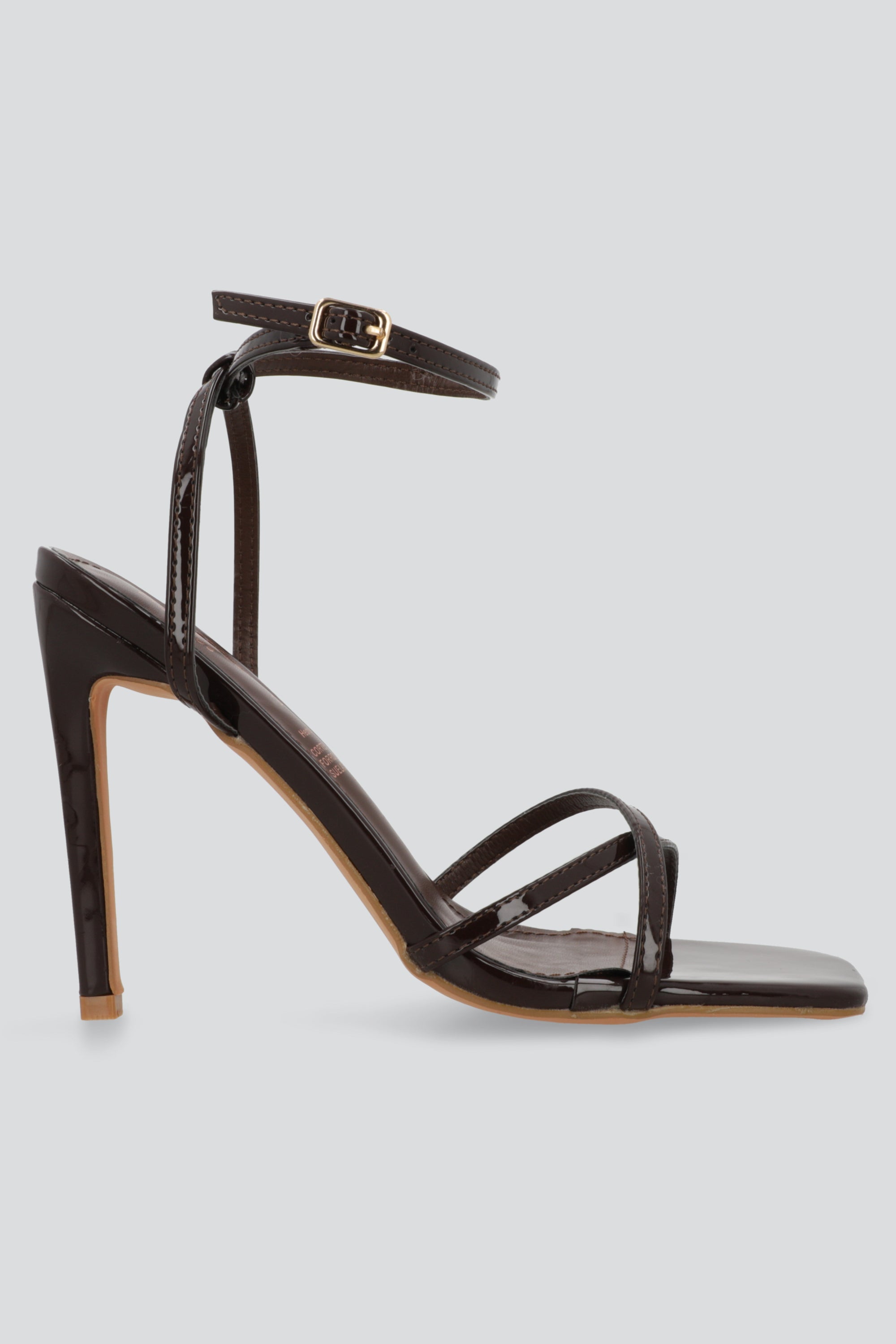 Tacon tiras delgadas mini cruzadas CAFE