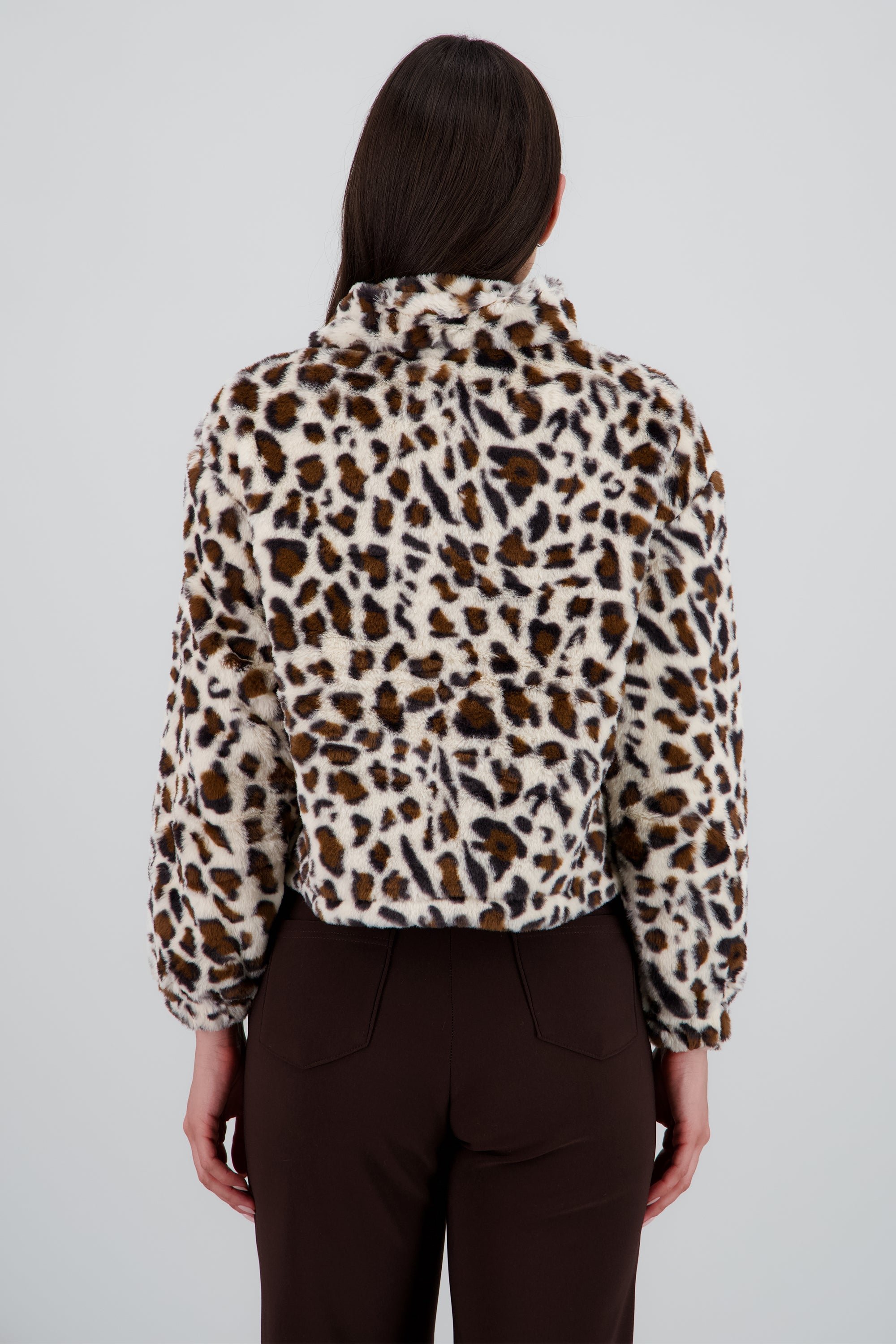 Chamarra estampado leopardo CAFE COMBO