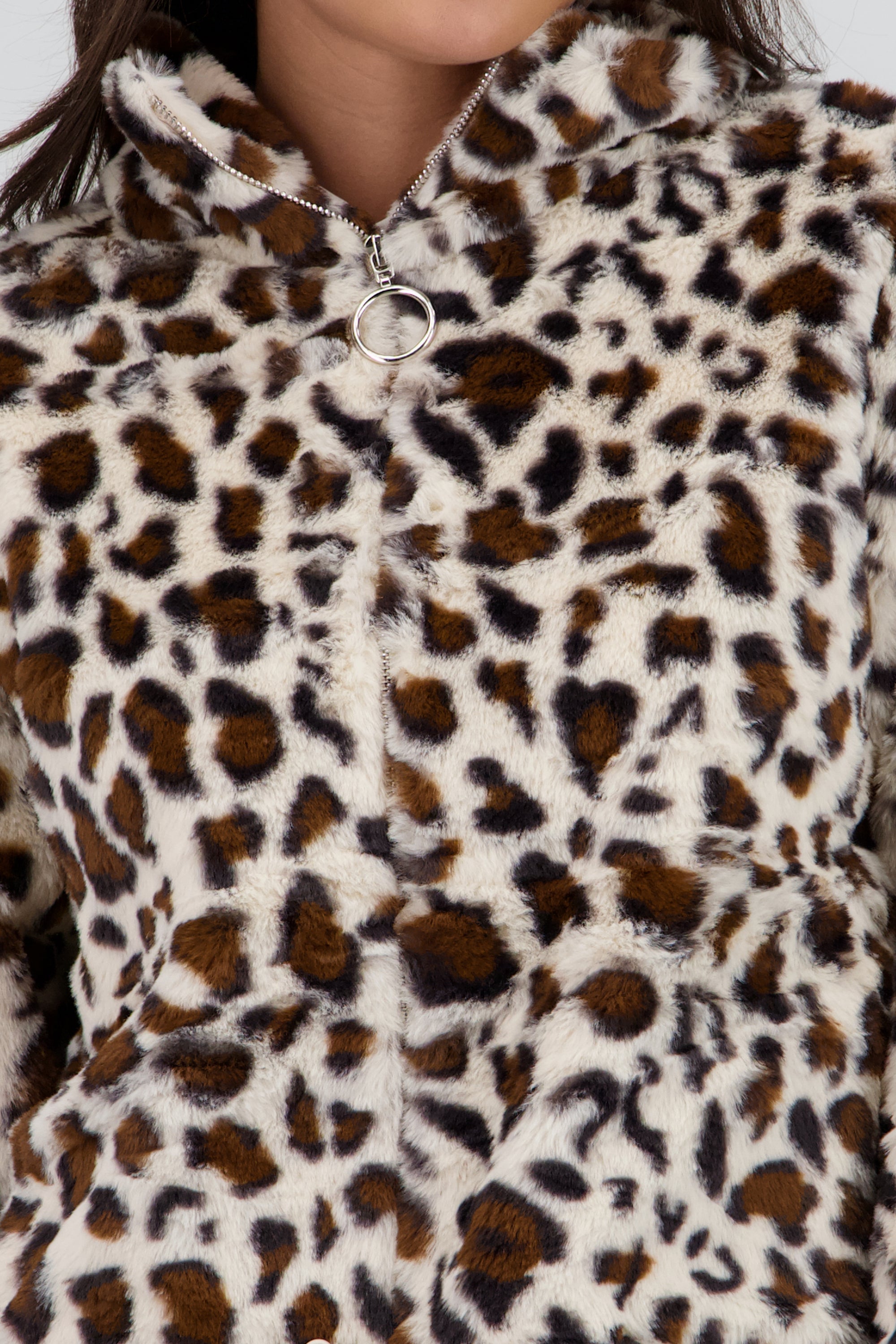Chamarra estampado leopardo CAFE COMBO