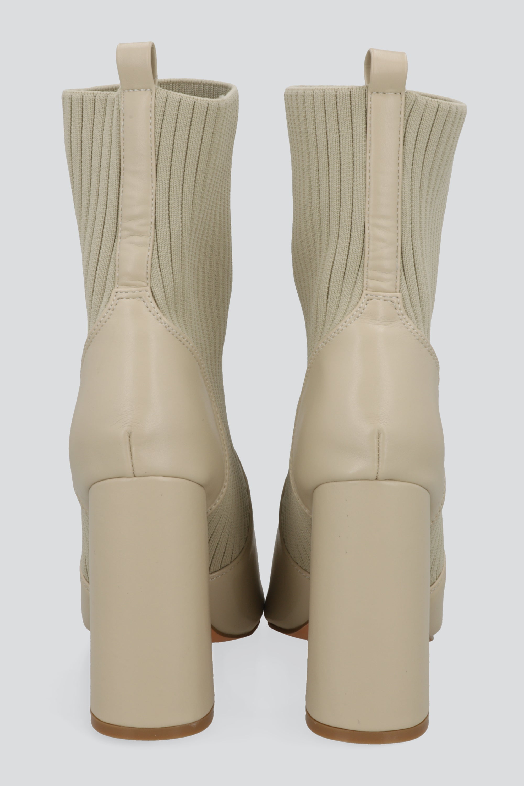 Botin puntal contraste tejido rayas TAUPE