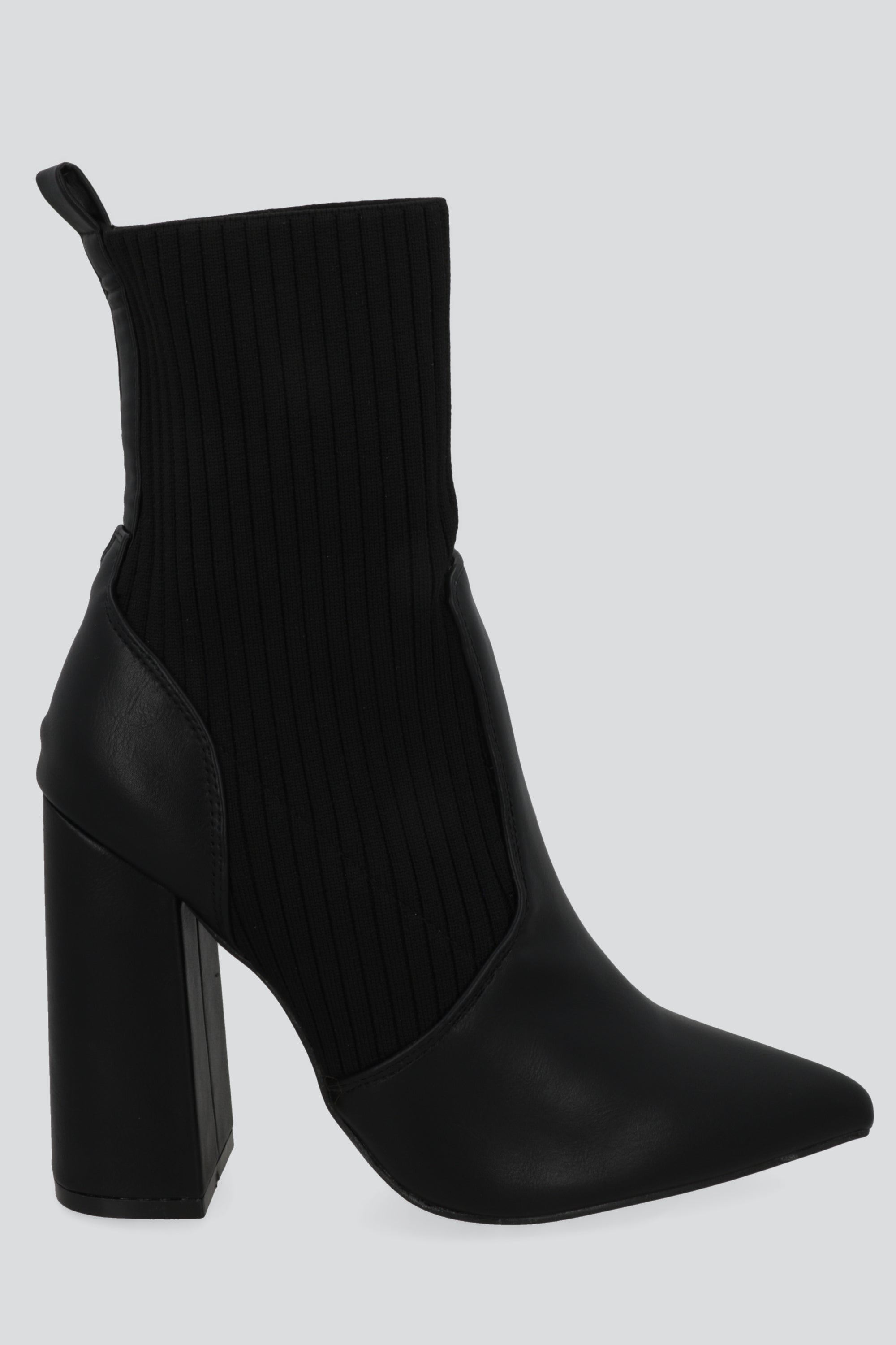 Botin puntal contraste tejido rayas NEGRO