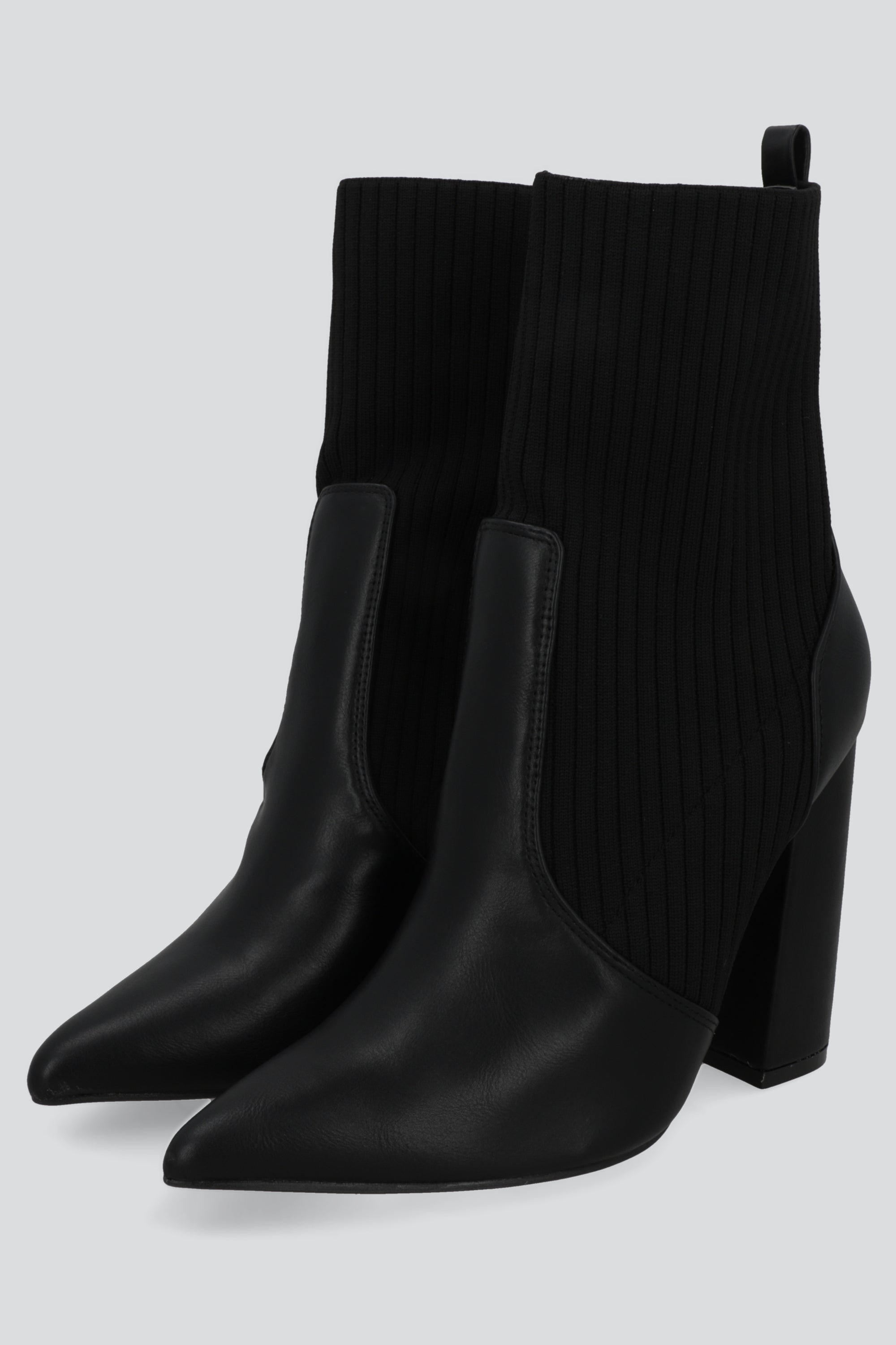 Botin puntal contraste tejido rayas NEGRO