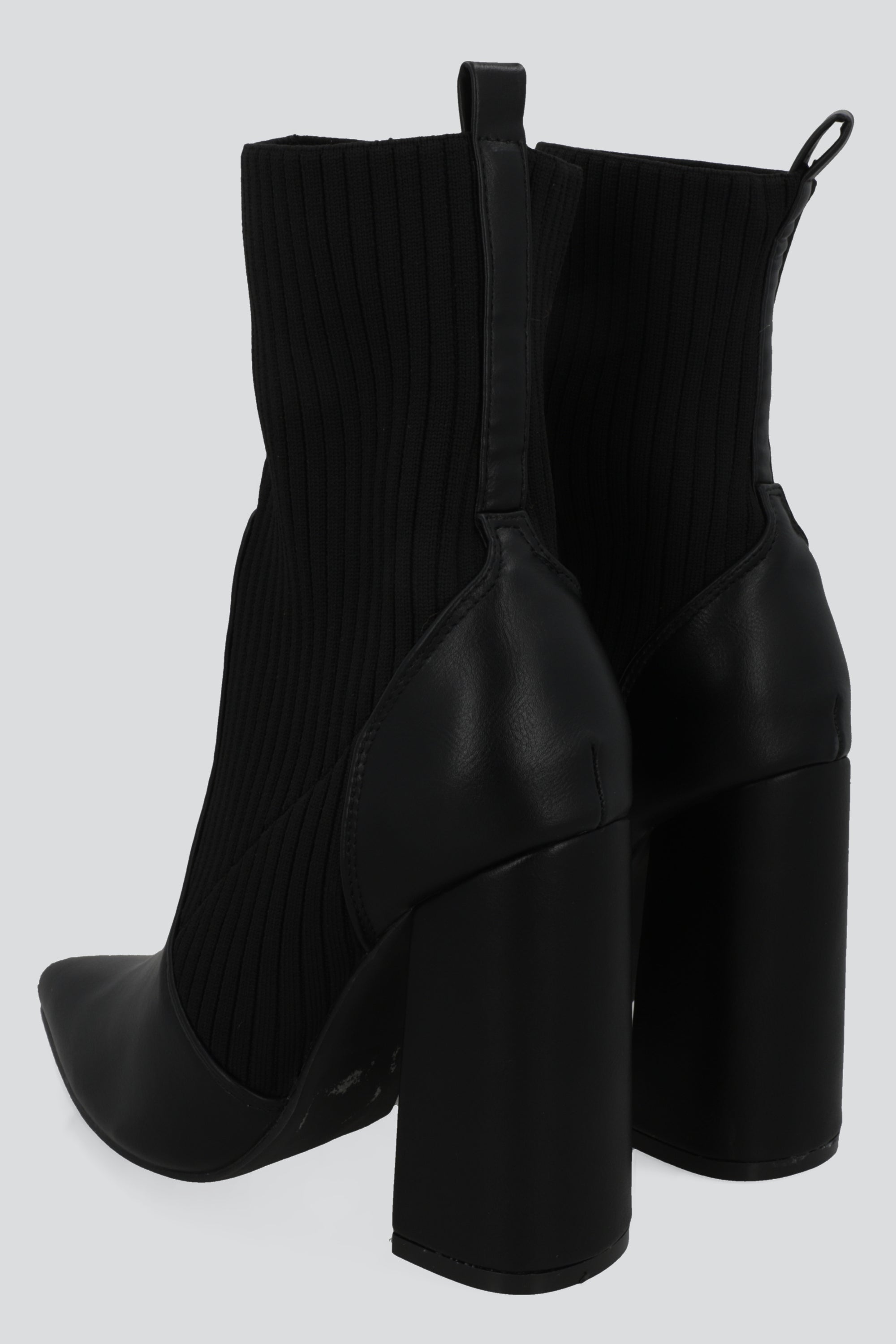 Botin puntal contraste tejido rayas NEGRO