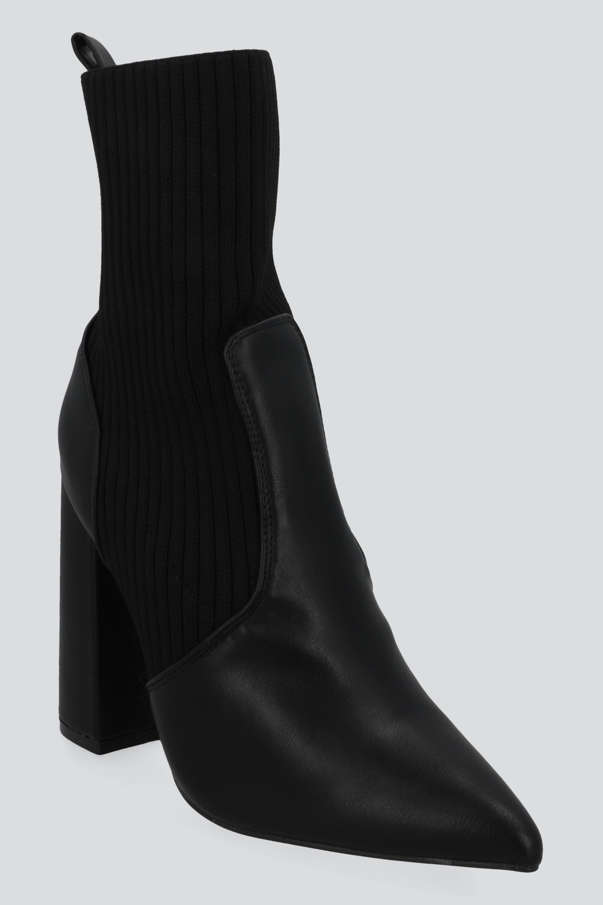 Botin puntal contraste tejido rayas NEGRO