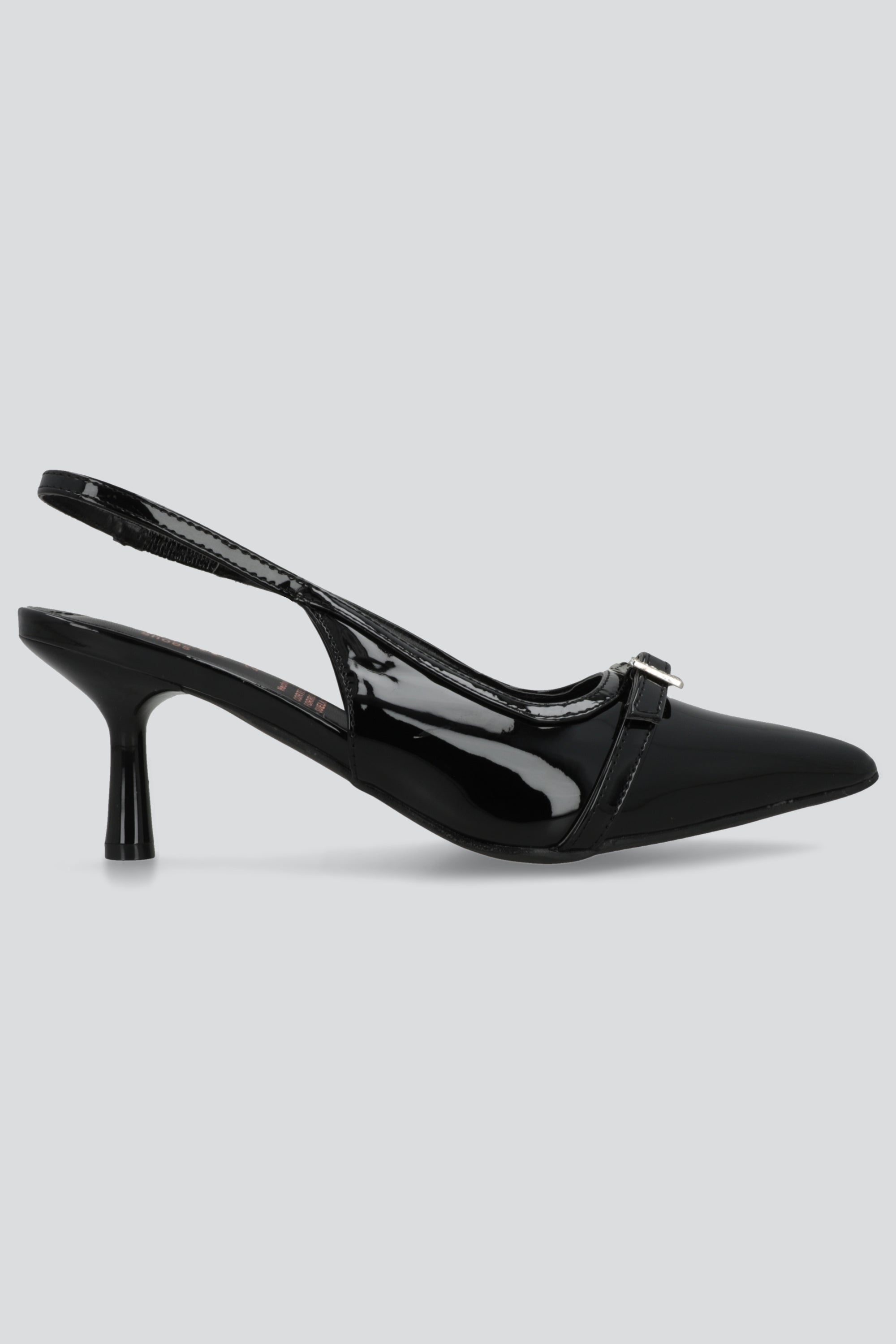 Tacon pointy hebilla brillos NEGRO