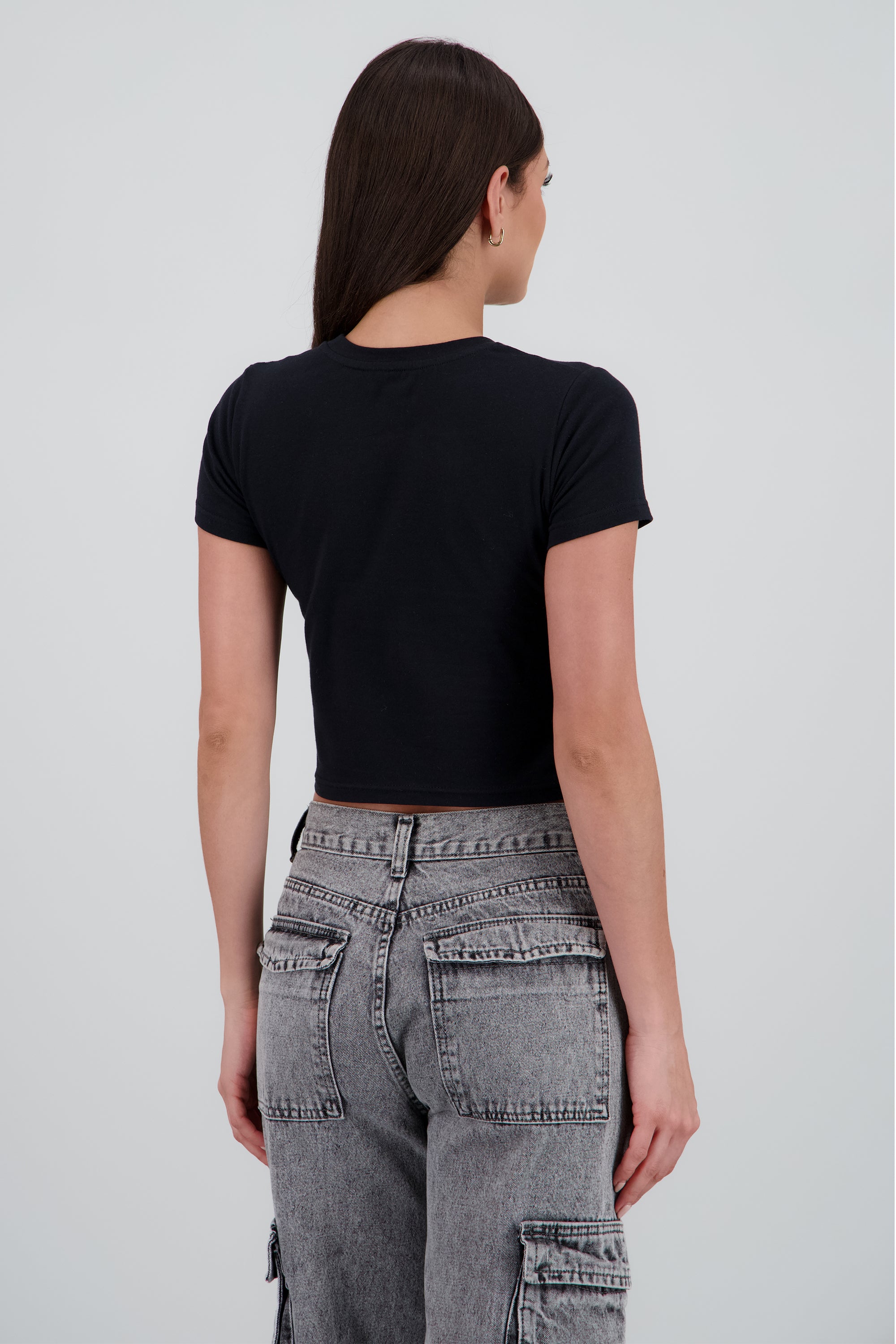 Crop top manga corta Lisa NEGRO