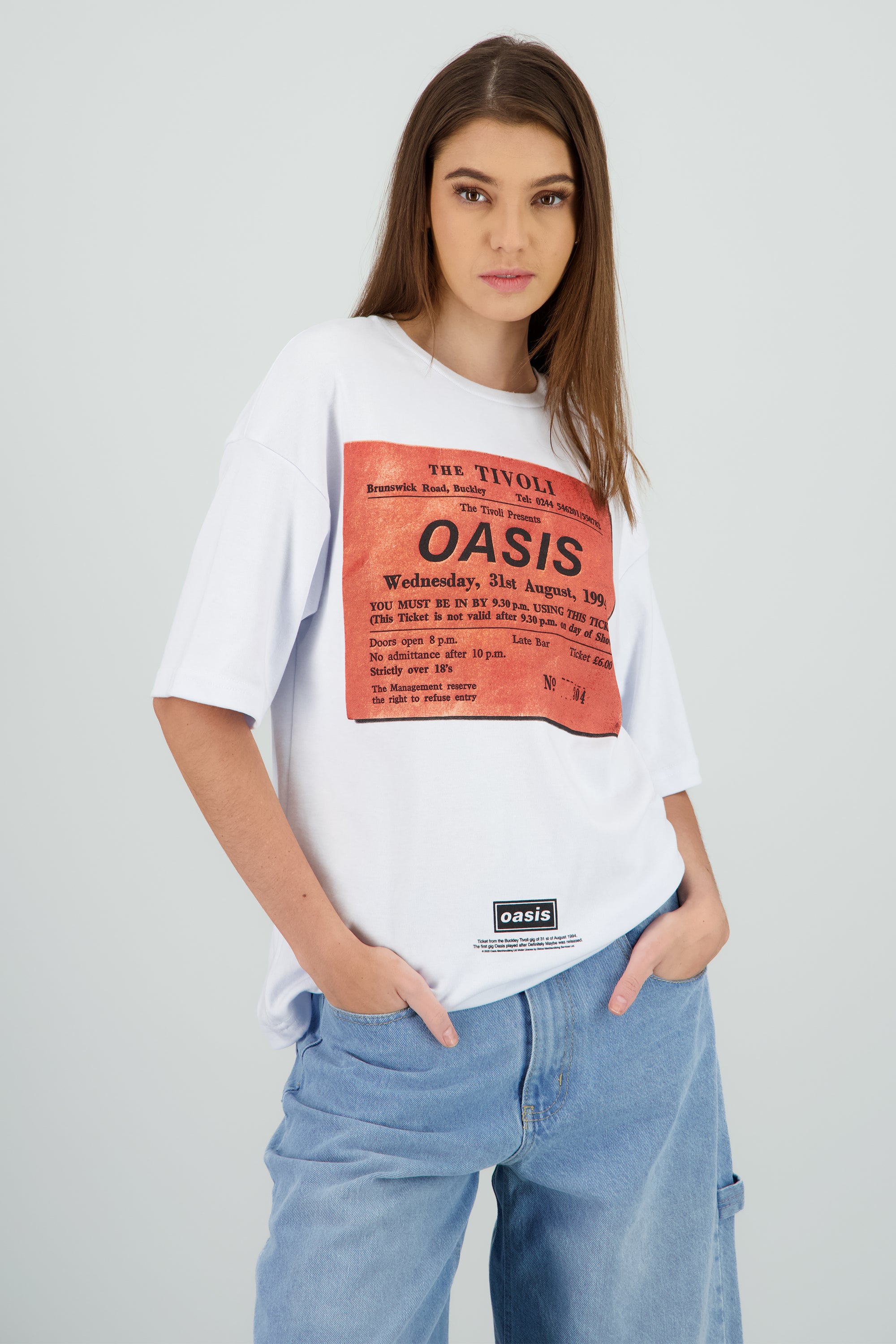 Playera Oasis manga corta over BLANCO
