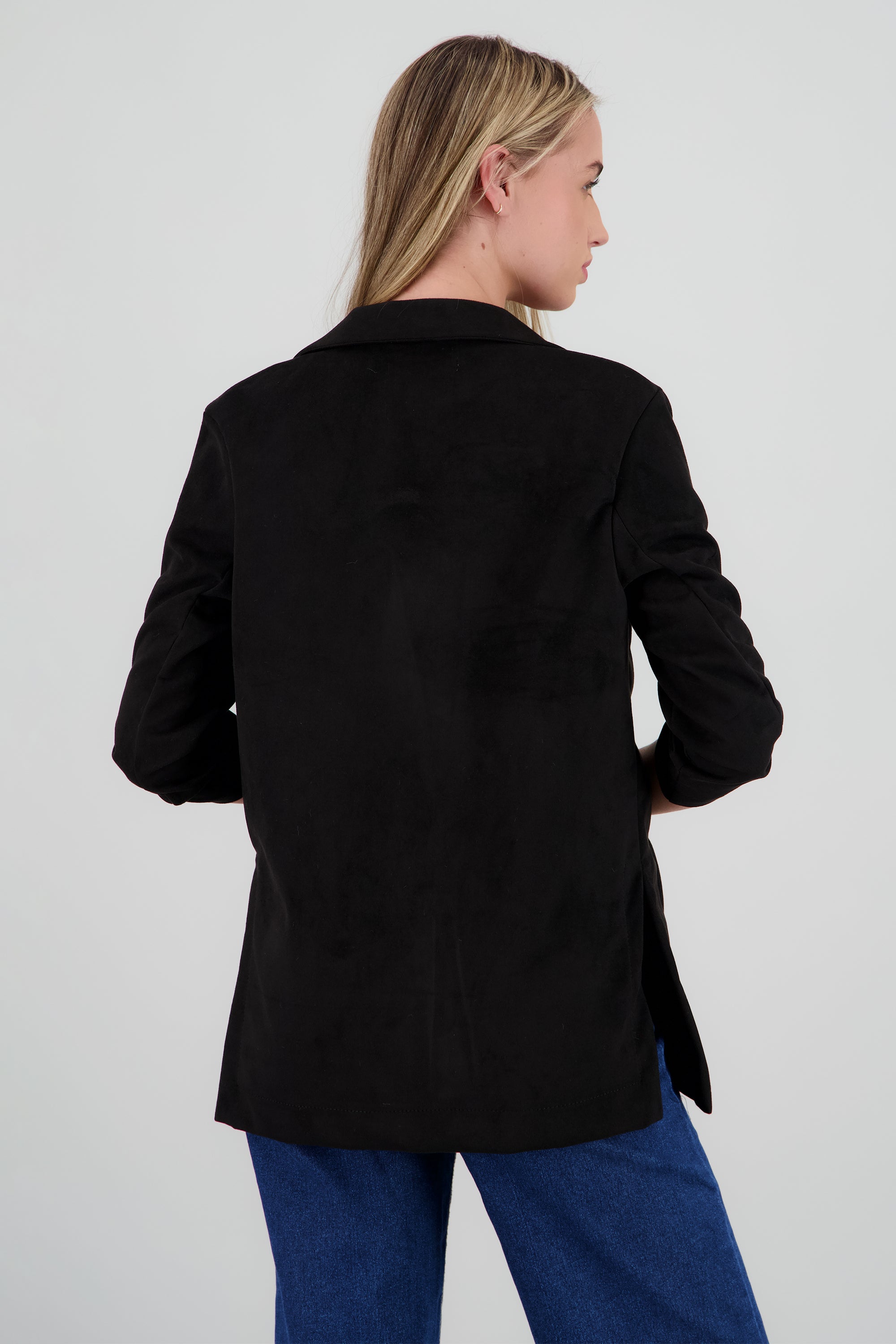 Blazer detalle solapa suede NEGRO