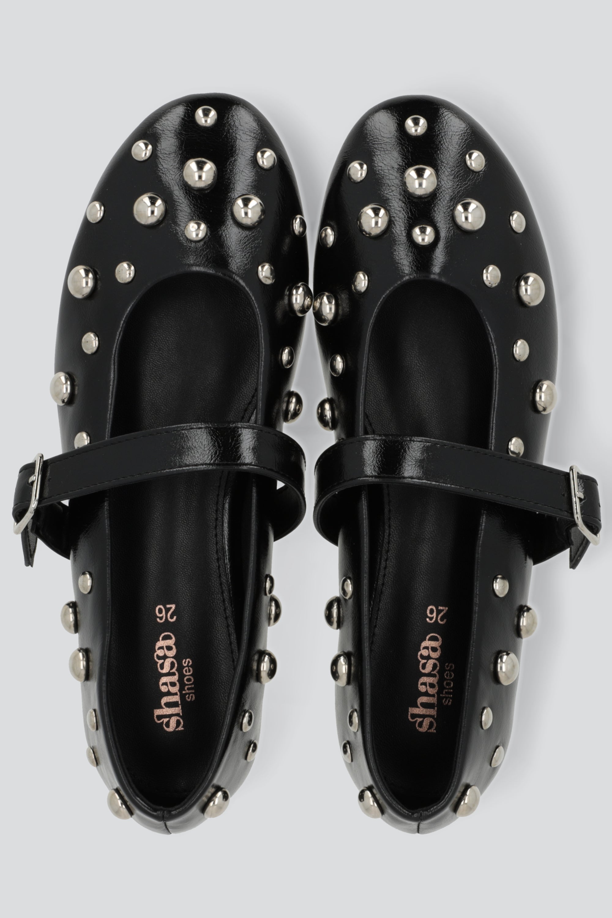 Flat maryjane studs grandes NEGRO