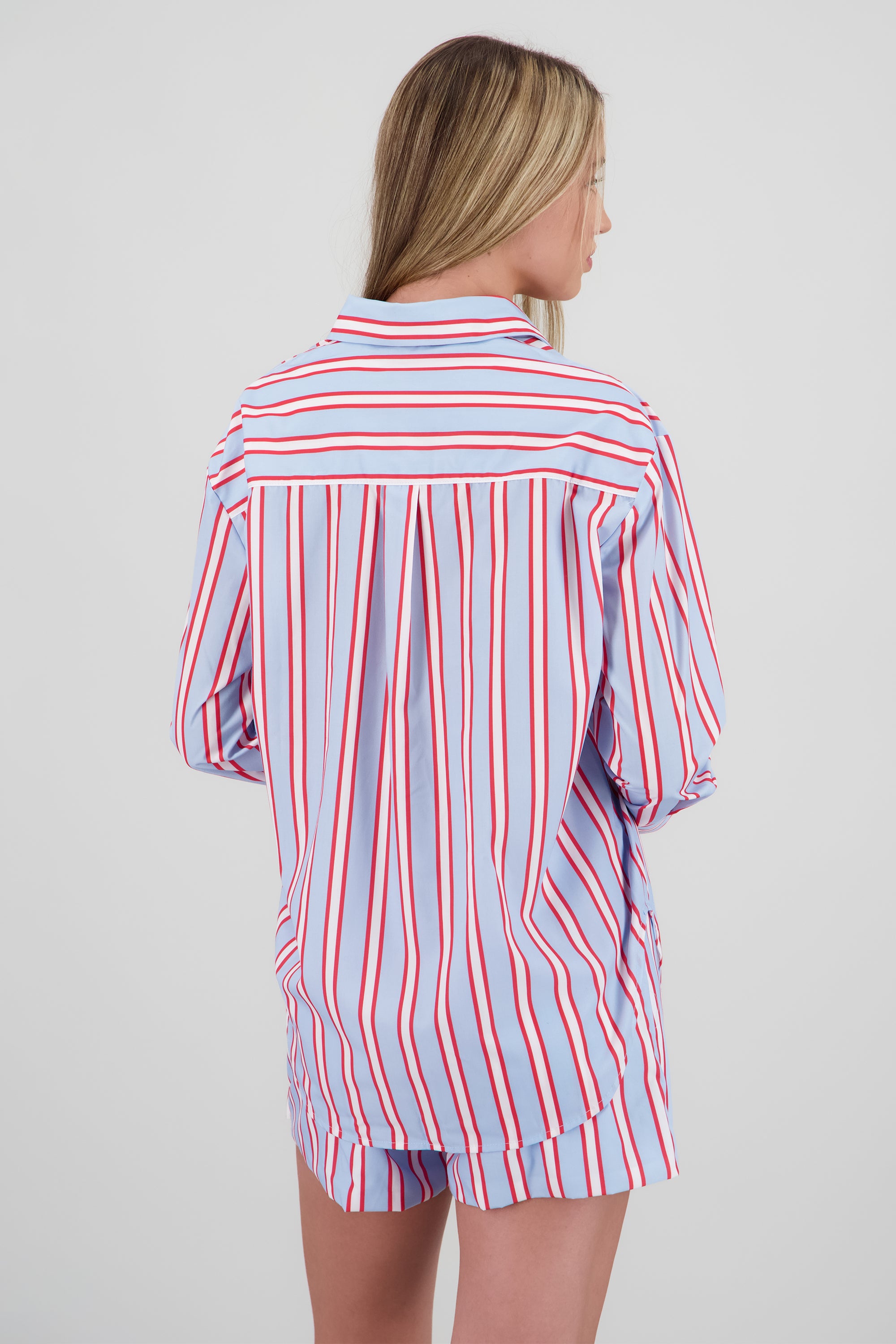 Camisa oversized rayas AZUL COMBO