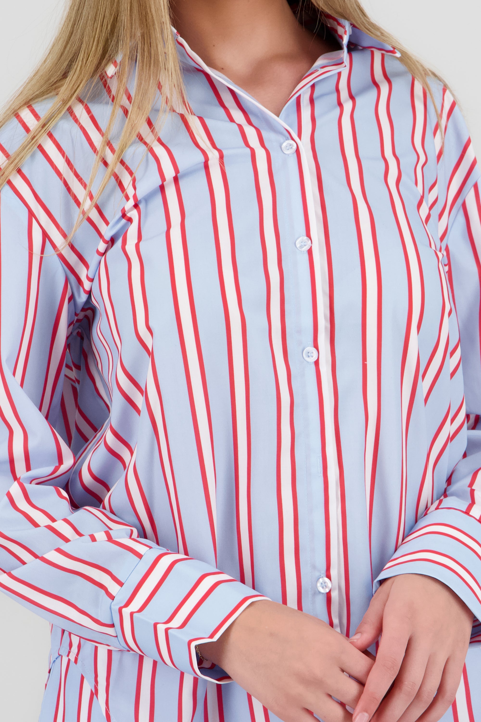 Camisa oversized rayas AZUL COMBO