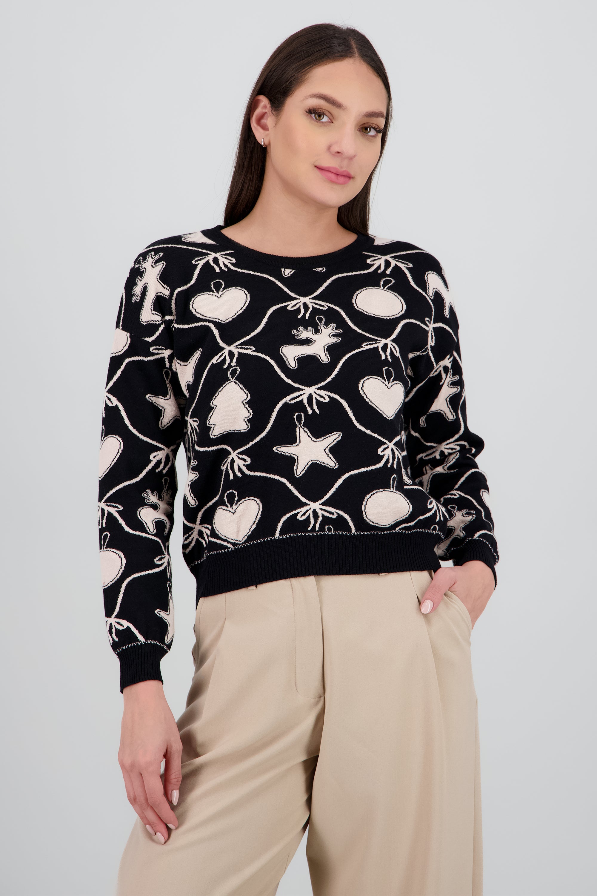 Sueter esferas navidad NEGRO