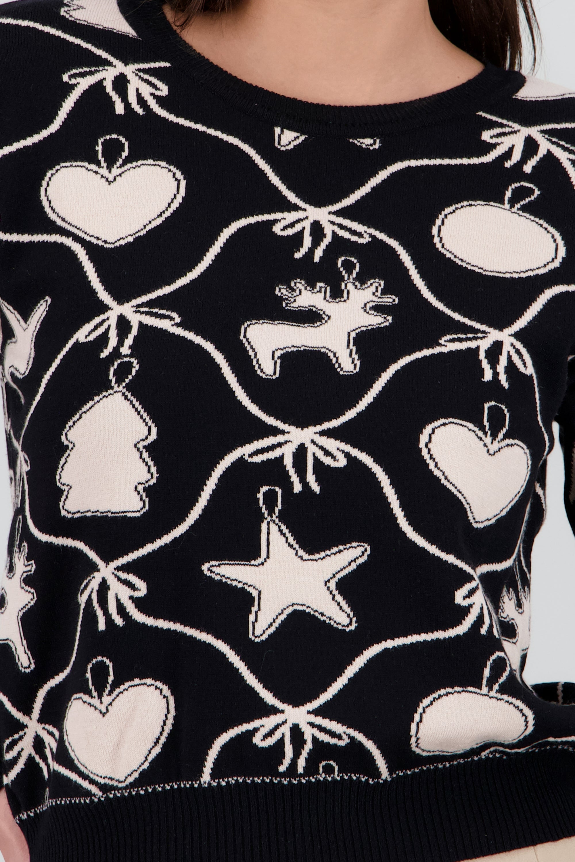 Sueter esferas navidad NEGRO