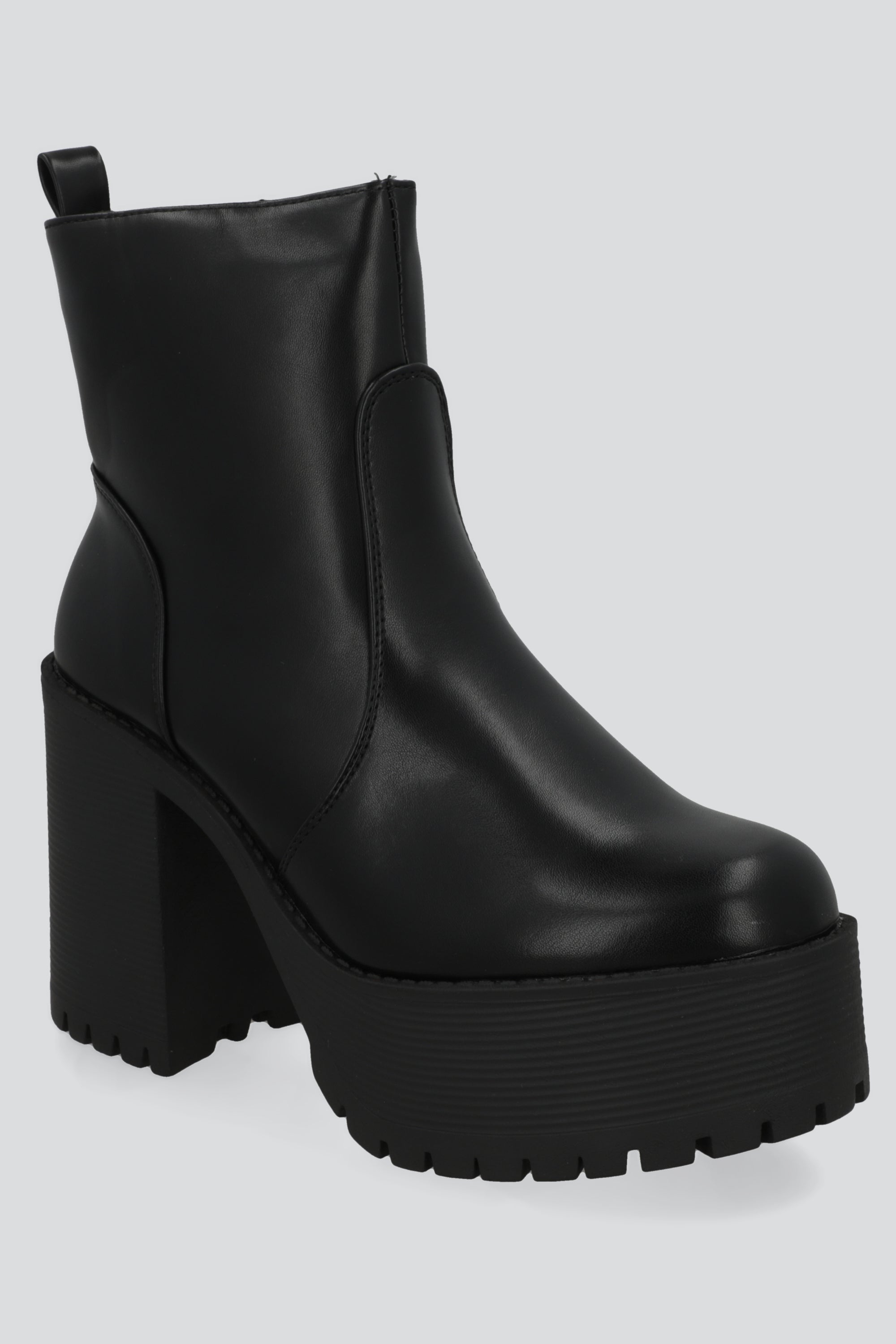 Botin plataforma suela track NEGRO
