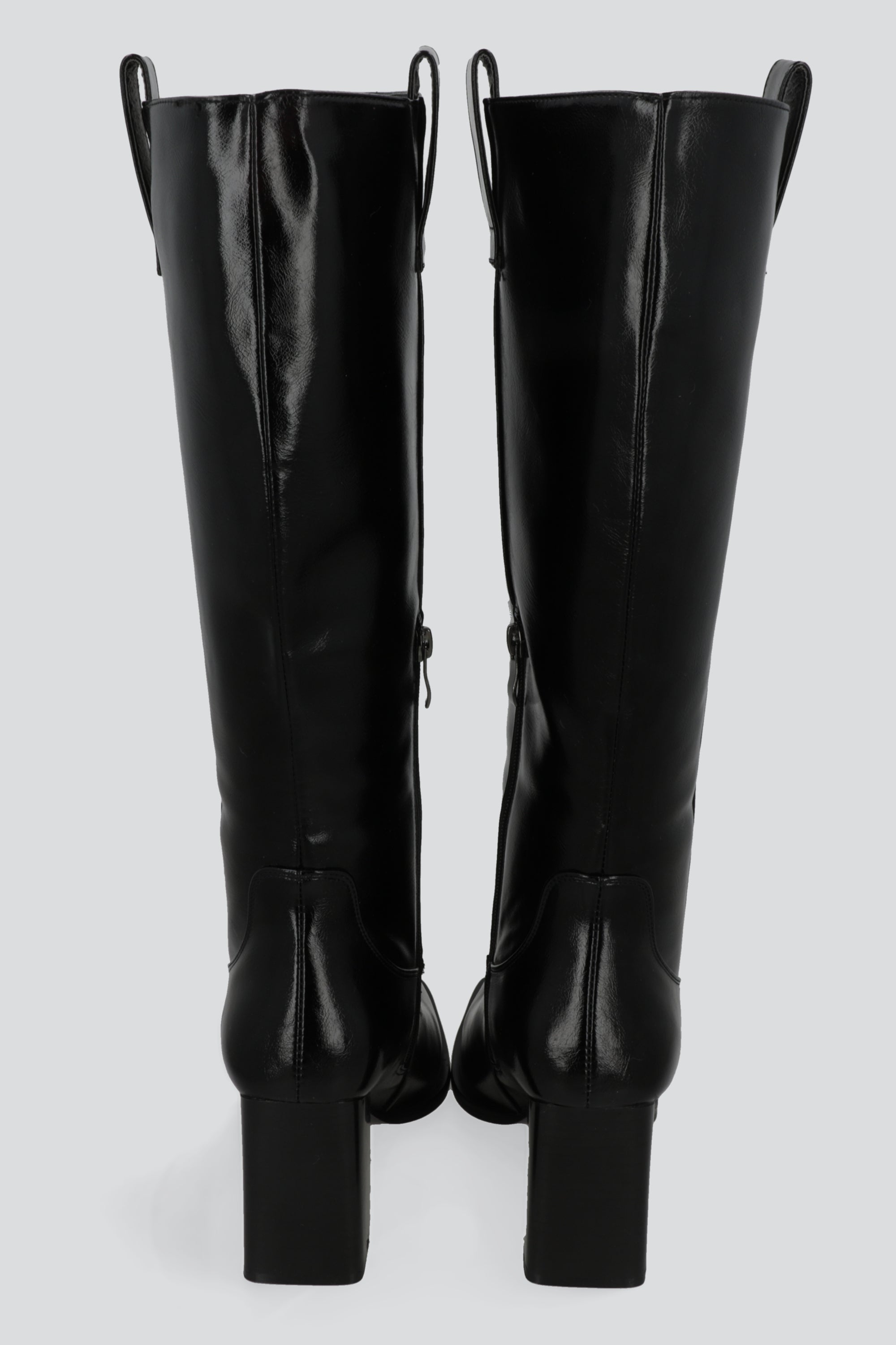 Bota larga estructurada punta cuadrada NEGRO