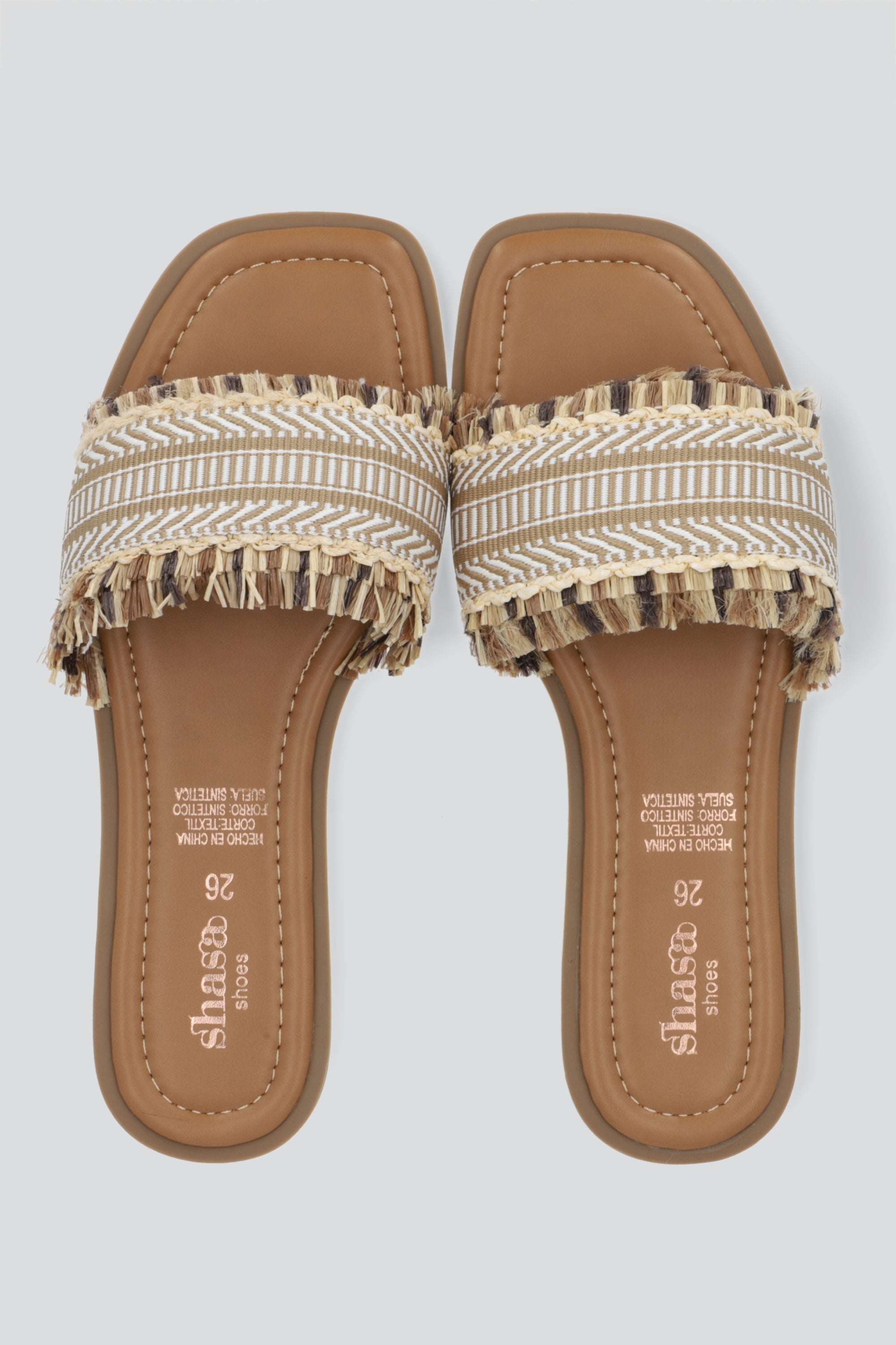 Sandalia tejida flecos BEIGE