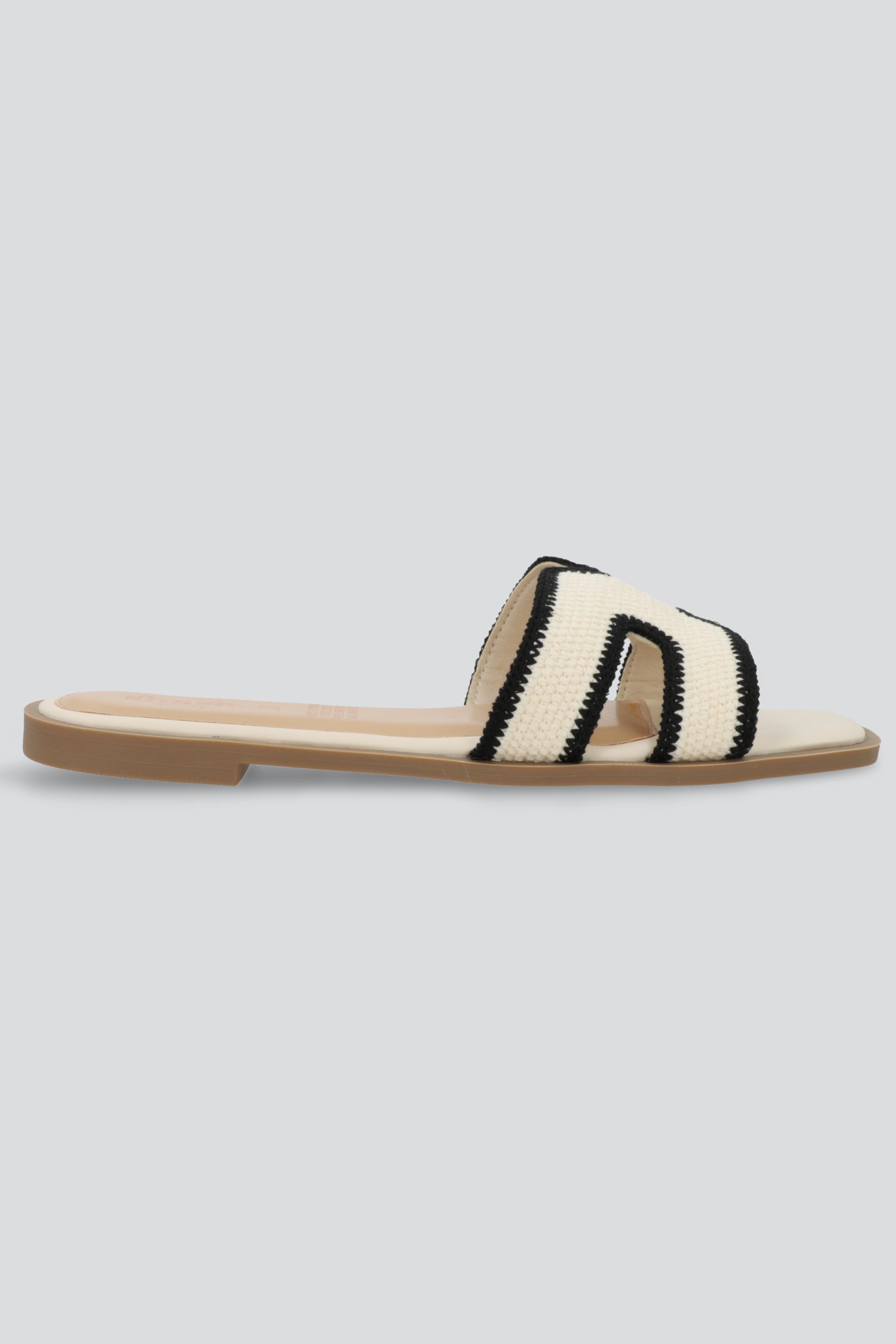 Sandalias tiras greca tejido BLANCO