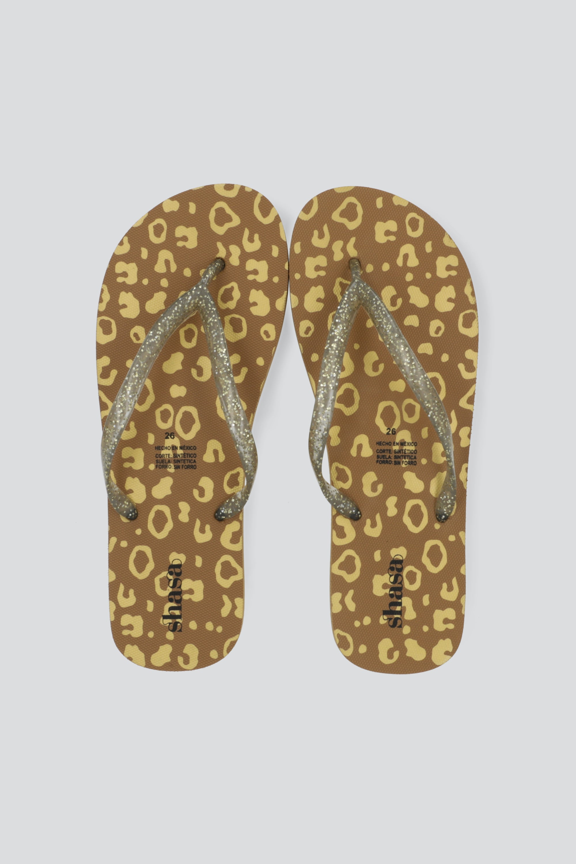 Flip flop animal print foil TAUPE
