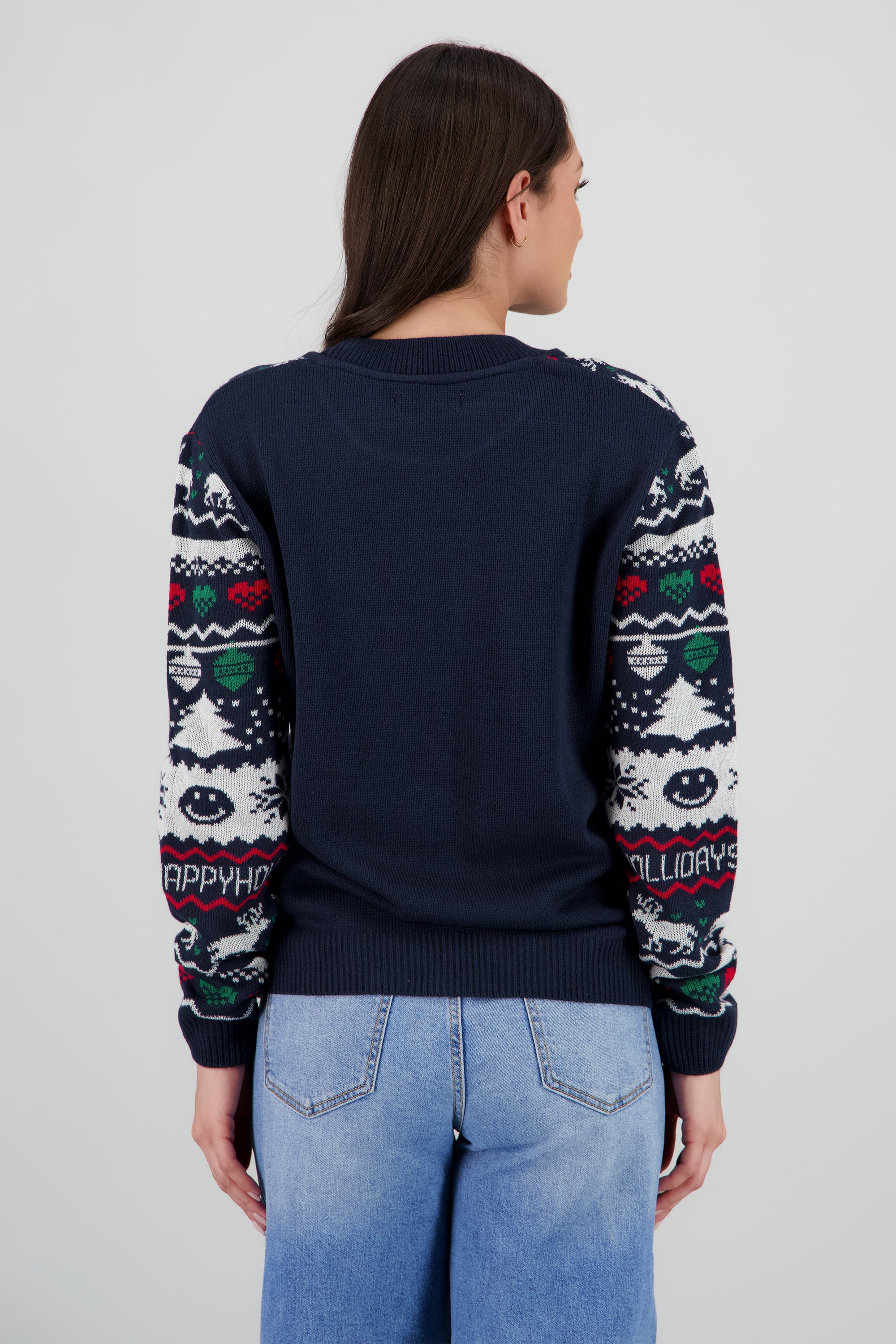 Suéter navidad happy face MARINO COMBO