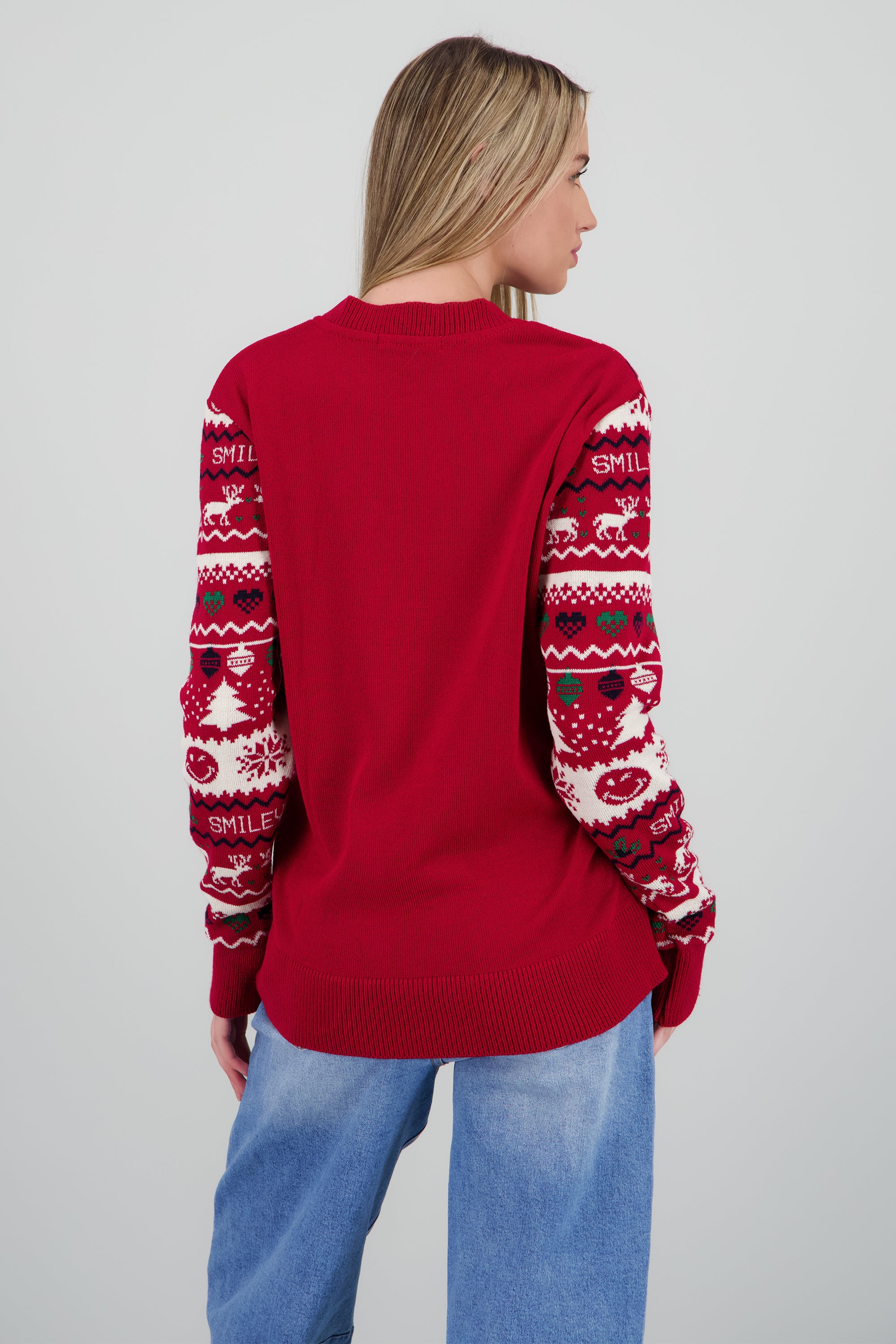 Suéter navidad happy face ROJO COMBO