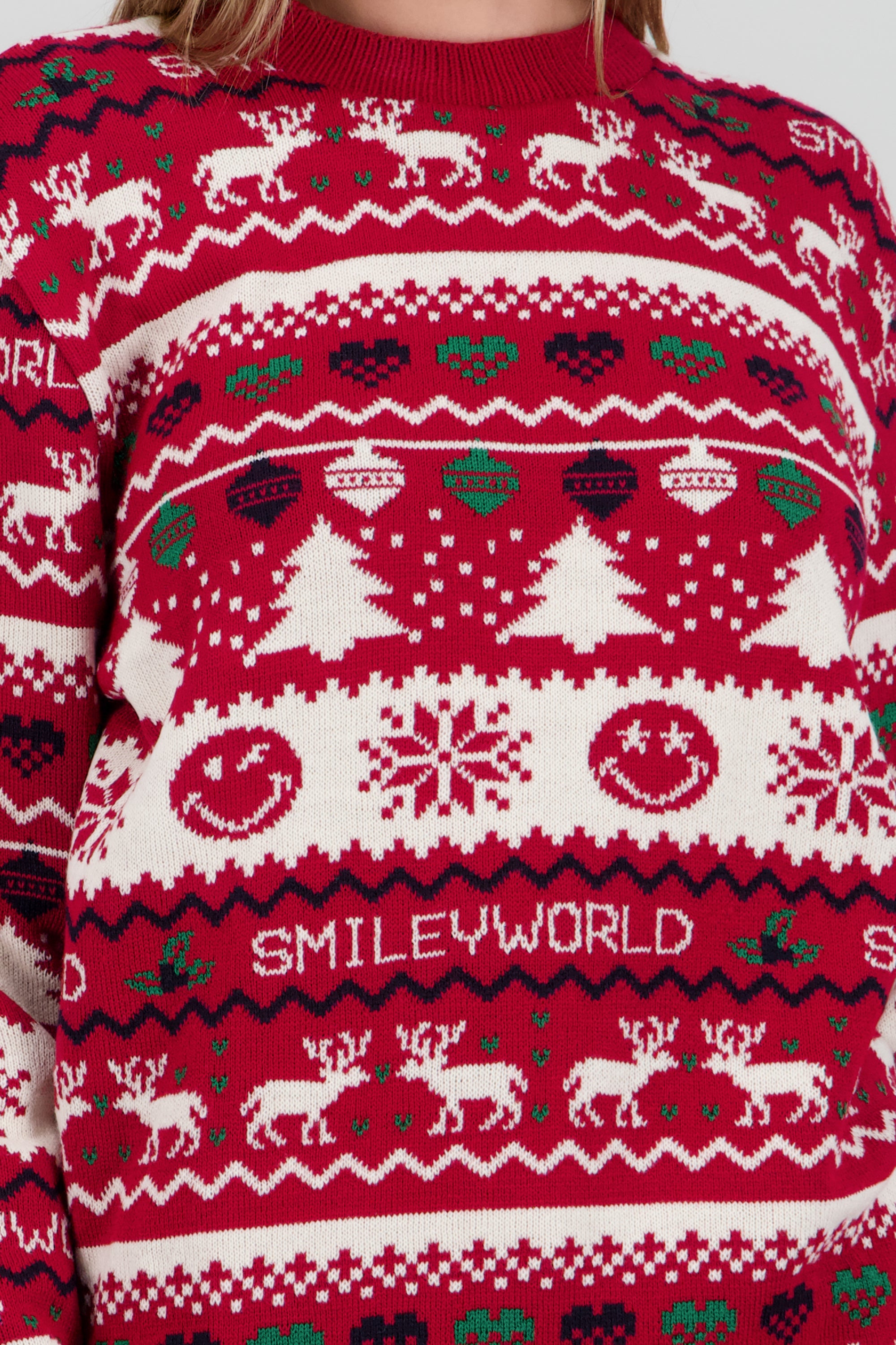 Suéter navidad happy face ROJO COMBO