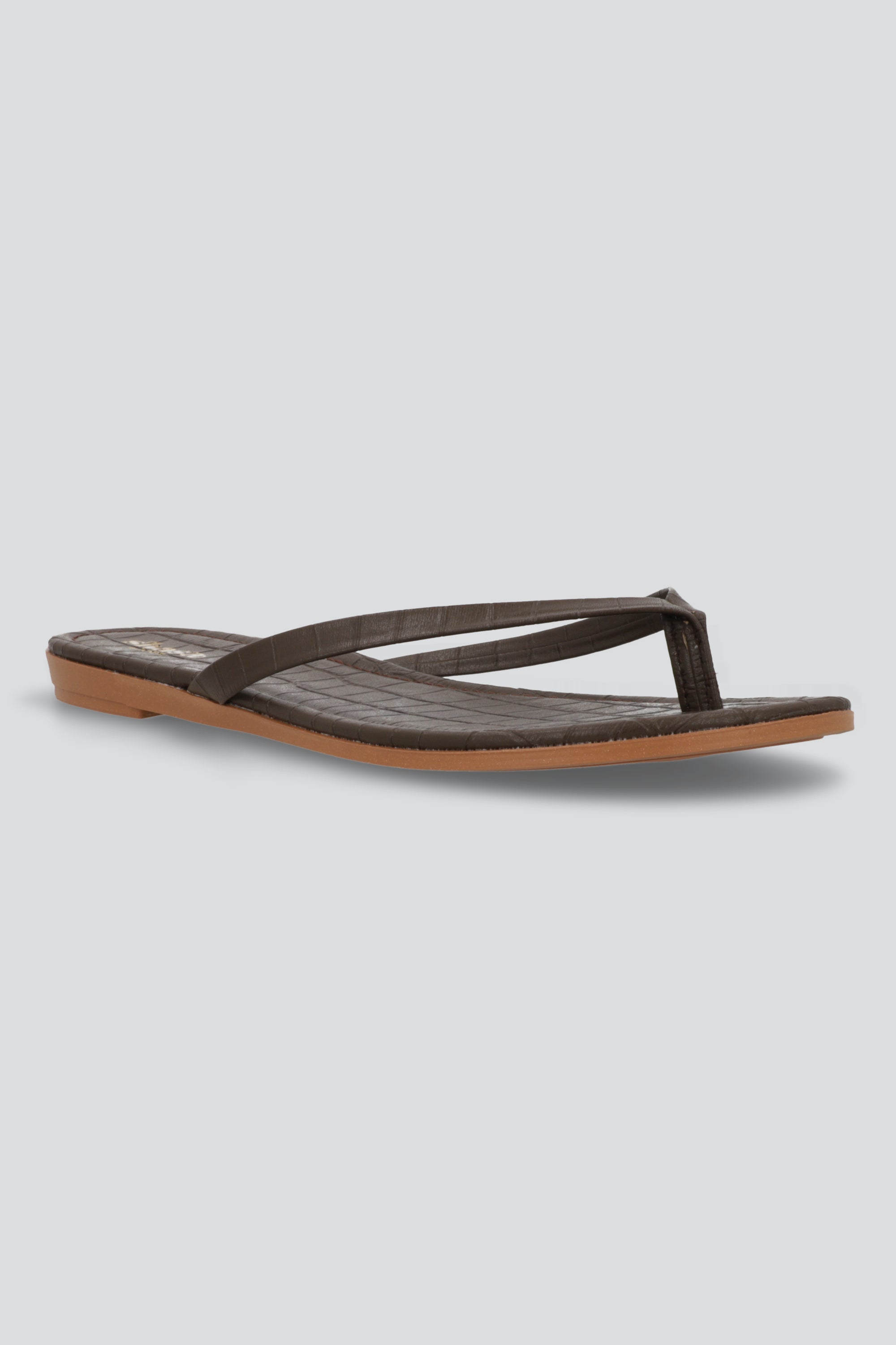 Sandalia pata de gallo croco CHOCOLATE