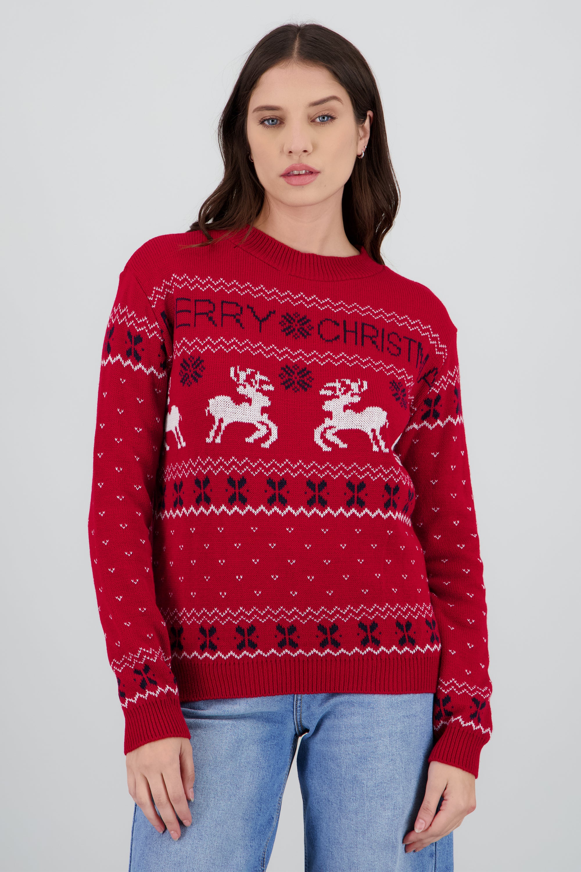 Sueter navideño reno ROJO COMBO