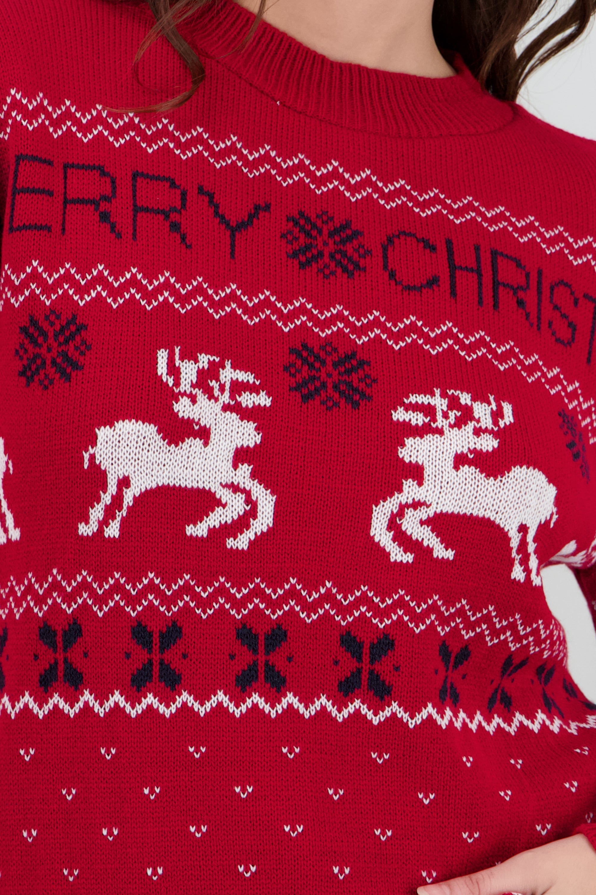 Sueter navideño reno ROJO COMBO